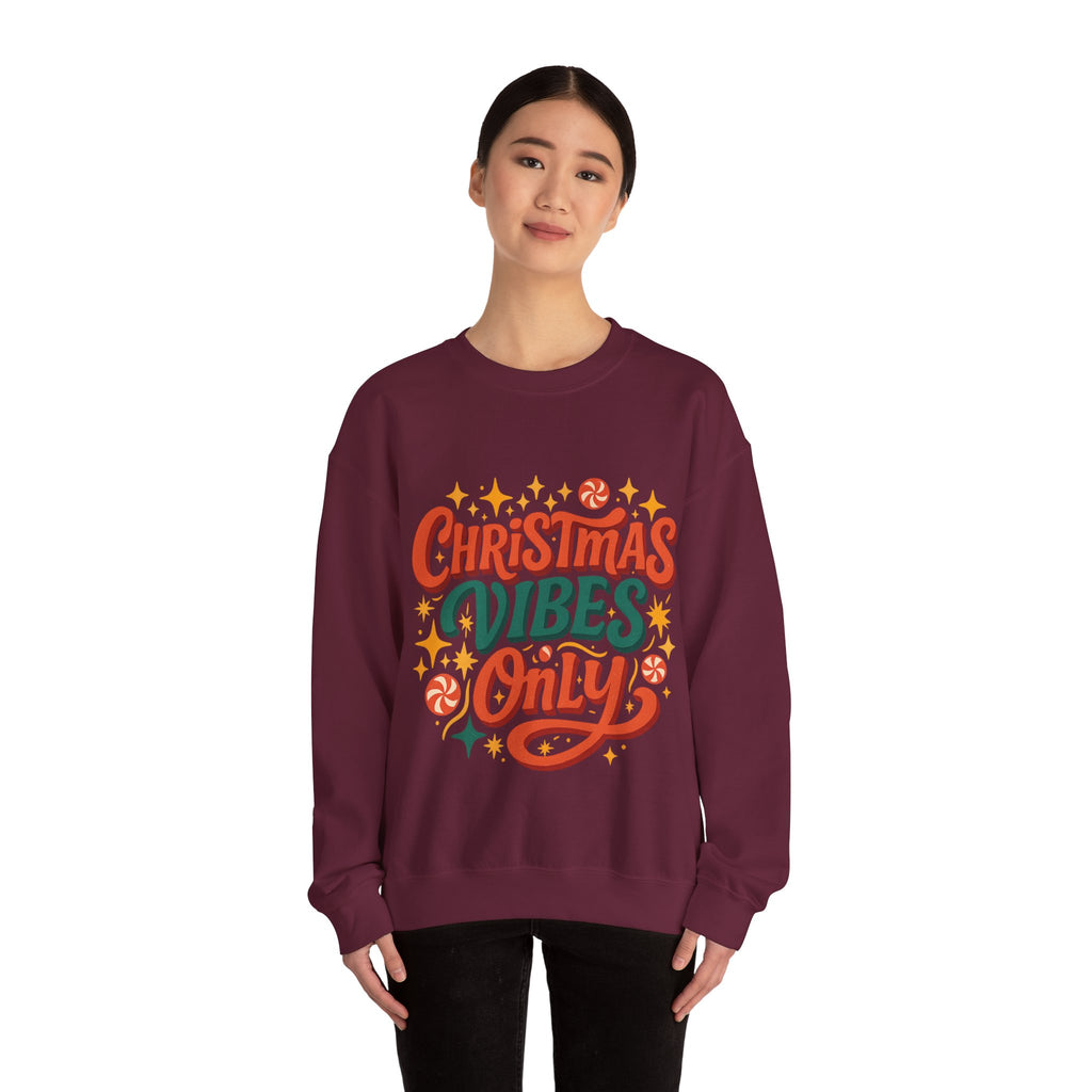 Christmas Vibes Crewneck Sweatshirt | Holiday Sweatshirt, Cozy Gift, Xmas Apparel, Festive Fashion, Comfortable Sweater