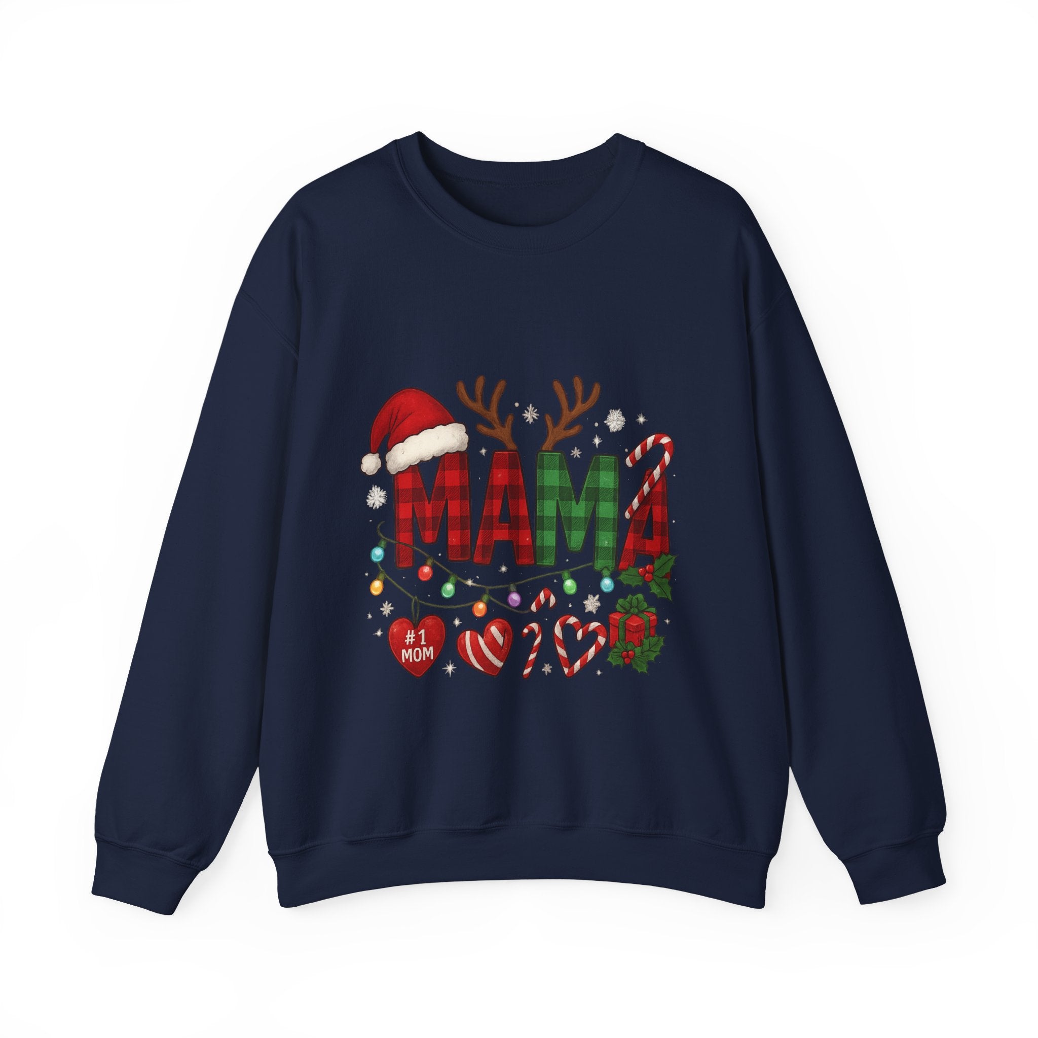 Festive Mama Crewneck Sweatshirt, Christmas Gift for Mom, Holiday Apparel, Merry Mama Sweater, Cozy Family Wear