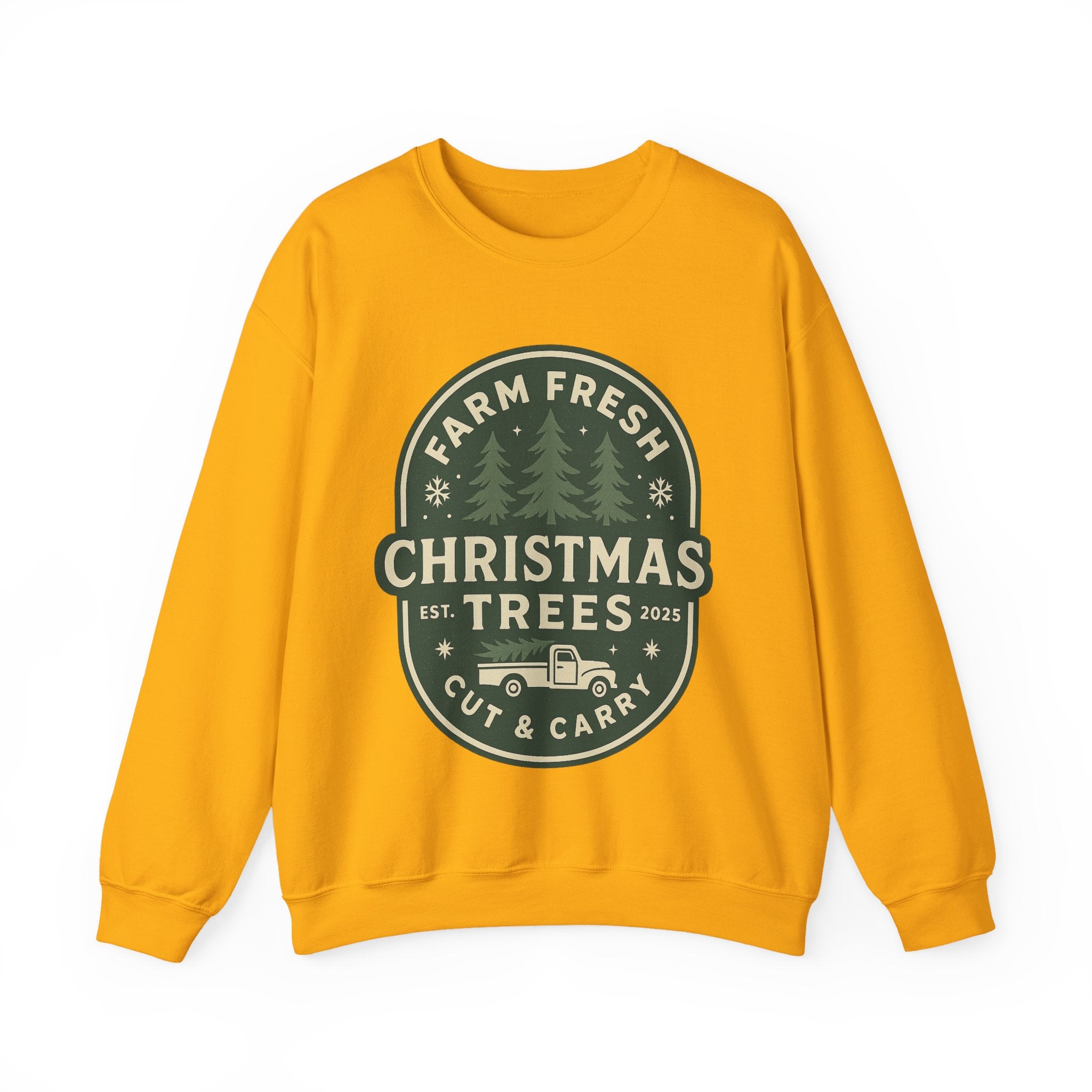 Farm Fresh Christmas Trees Sweatshirt, Cozy Holiday Apparel, Unisex Crewneck, Seasonal Gift, Christmas Sweater, Winter Wardrobe