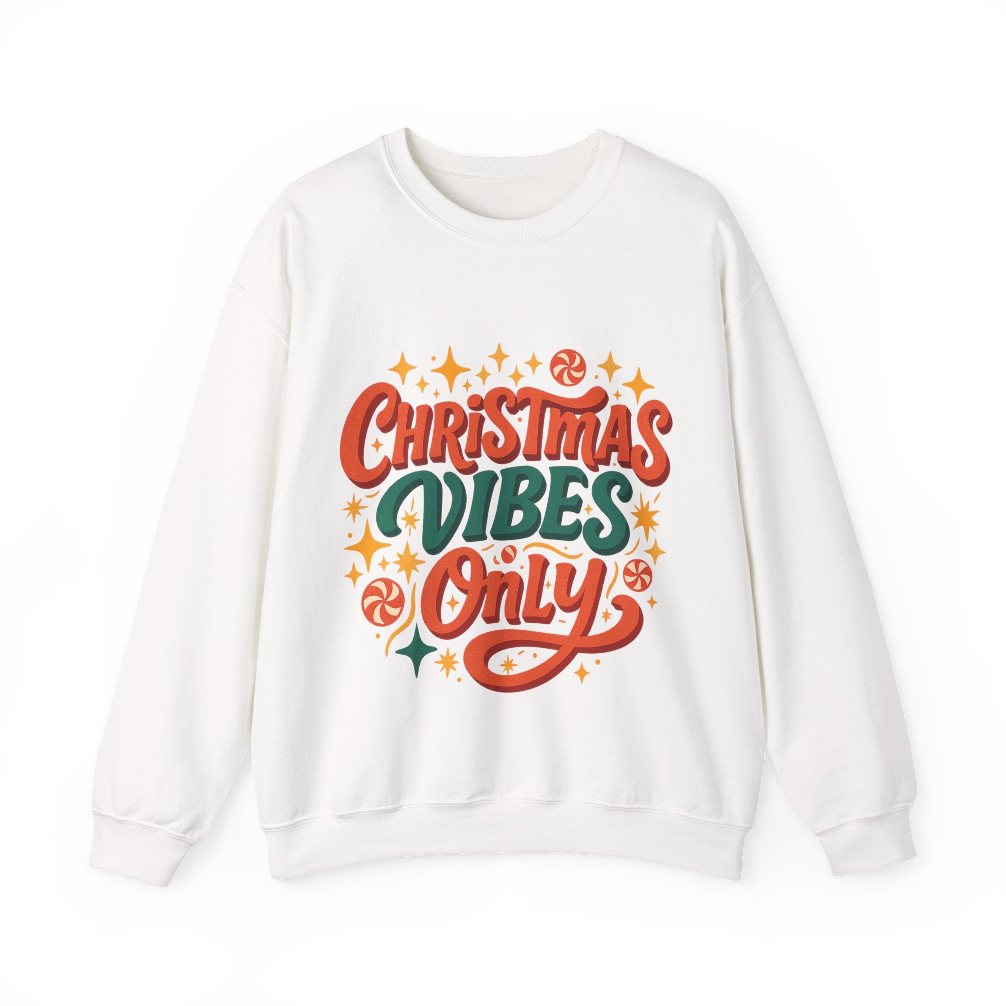 Christmas Vibes Crewneck Sweatshirt | Holiday Sweatshirt, Cozy Gift, Xmas Apparel, Festive Fashion, Comfortable Sweater