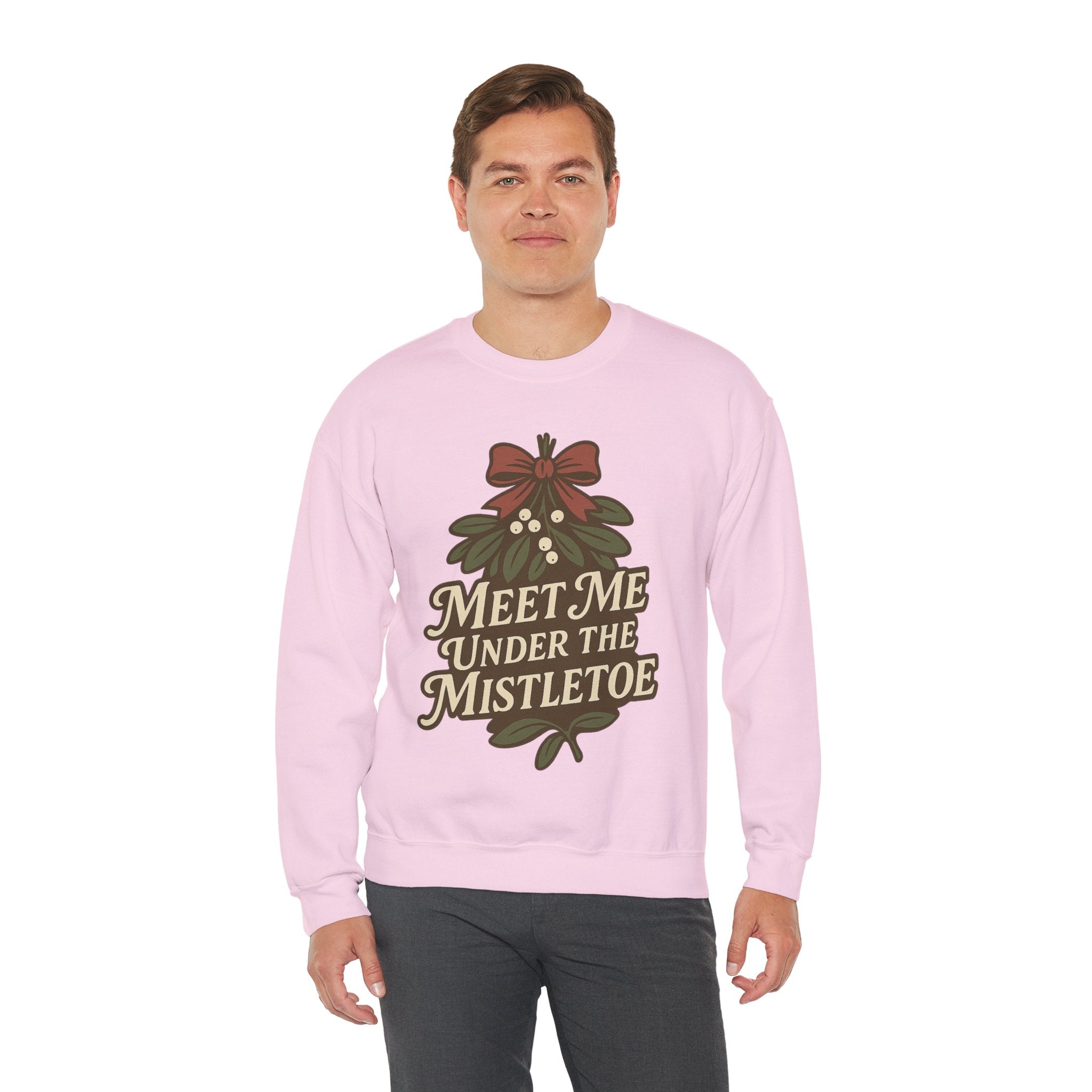 Mistletoe Crewneck Sweatshirt - Cozy Holiday Wear for Couples, Christmas Gift, Winter Apparel, Cute Sweater, Festive Outfit