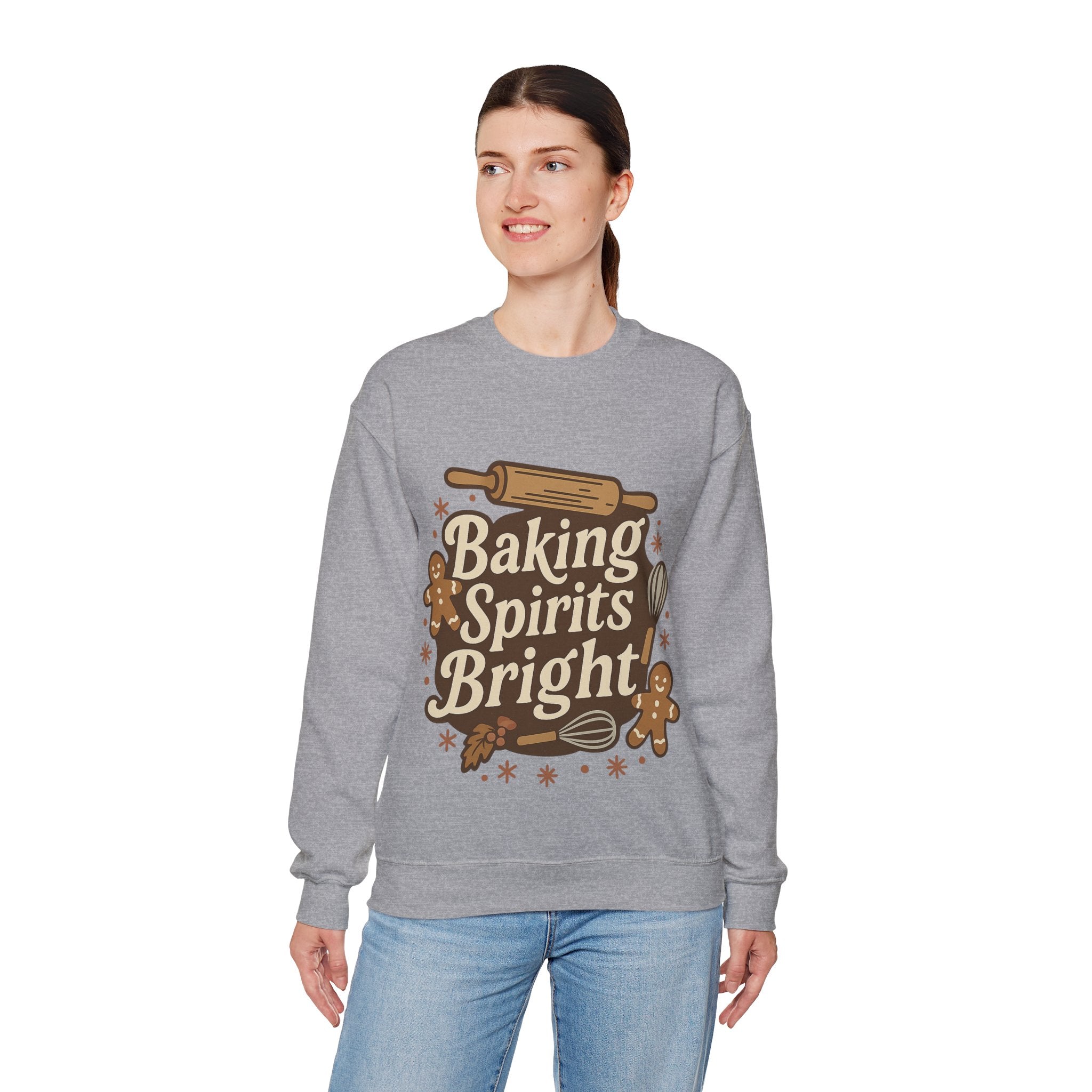 Festive Baking Sweatshirt - Unisex Heavy Blend™, Cozy Crew for the Holidays, Christmas Gift, Baking Enthusiast, Family Gatherings, [...]