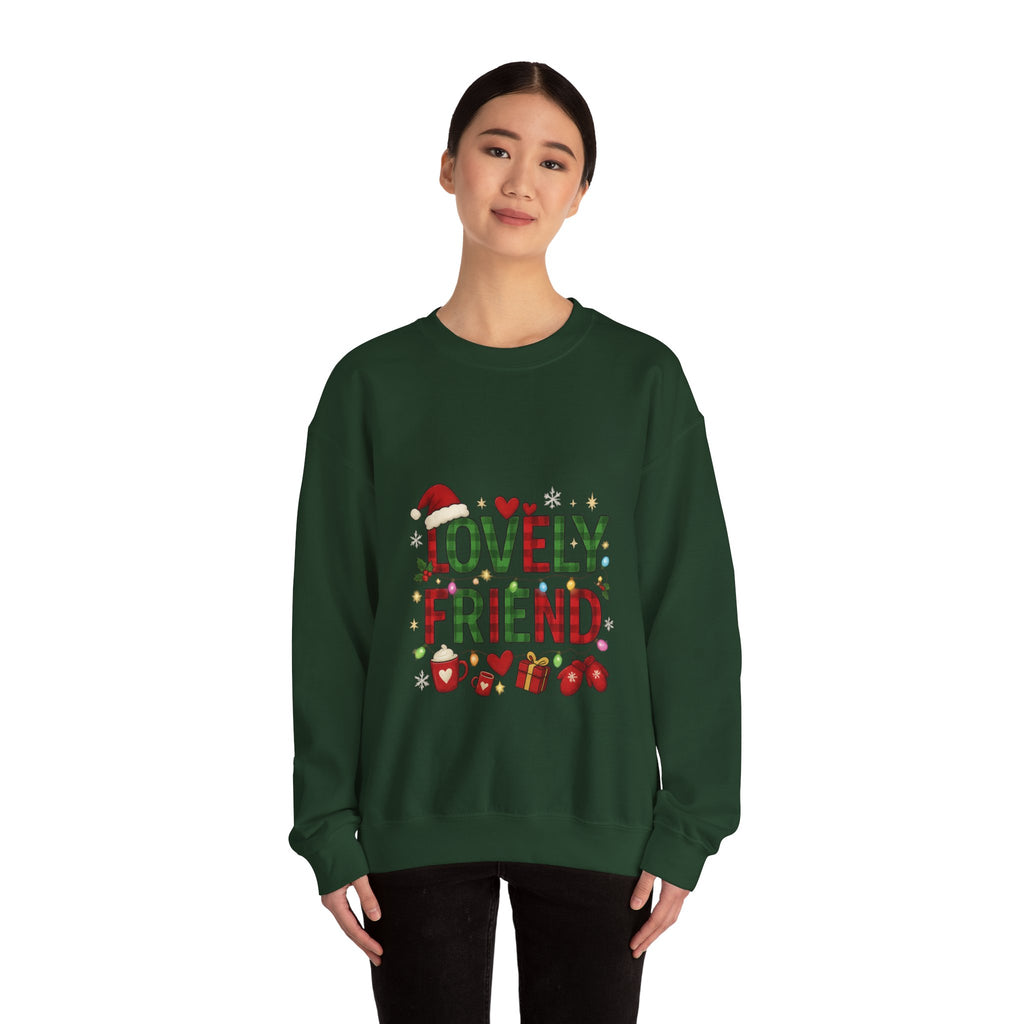 Festive Friendship Sweatshirt, Cozy Gift for Friends, Holiday Crewneck, Unisex Sweater, Christmas Apparel, Cute Gift Idea
