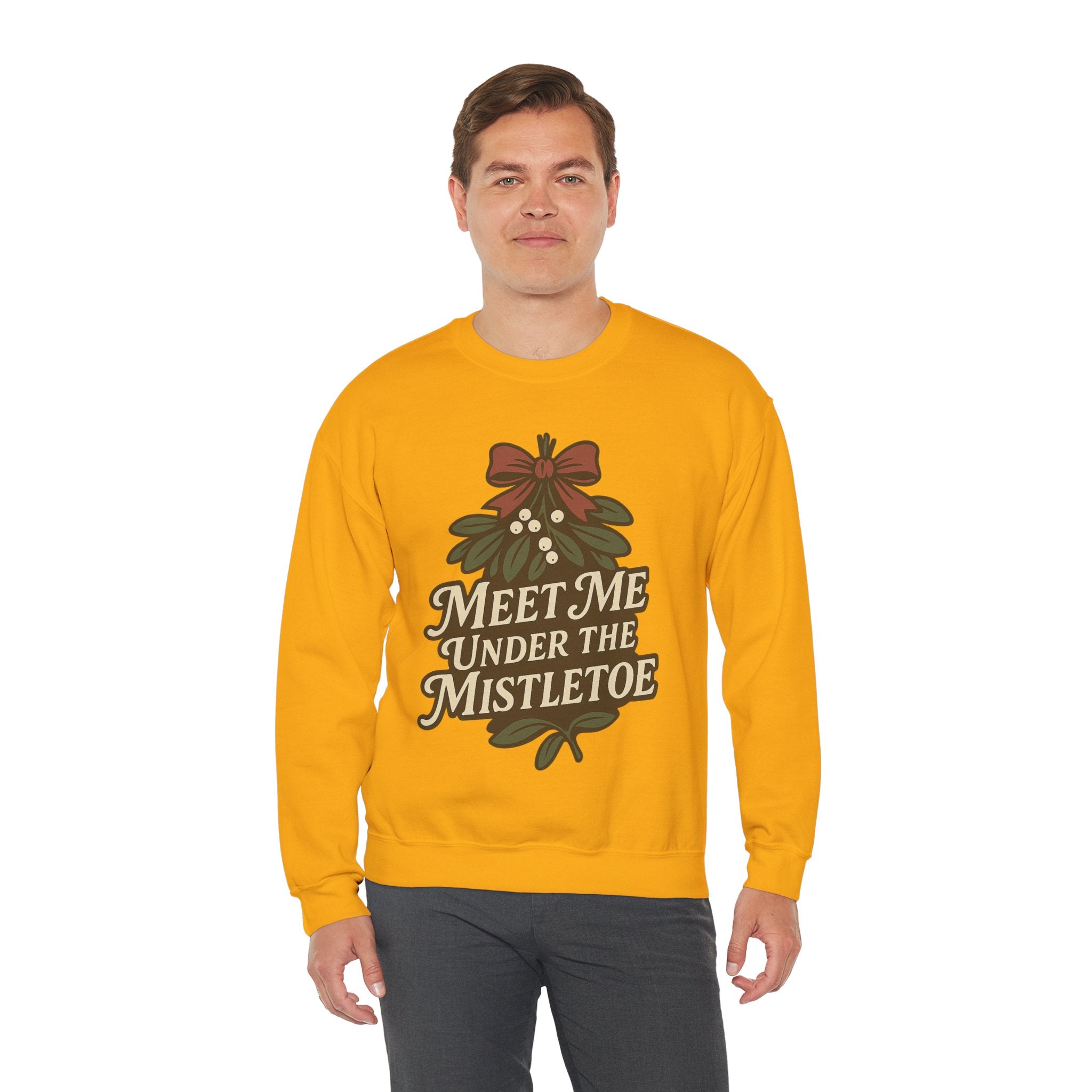 Mistletoe Crewneck Sweatshirt - Cozy Holiday Wear for Couples, Christmas Gift, Winter Apparel, Cute Sweater, Festive Outfit
