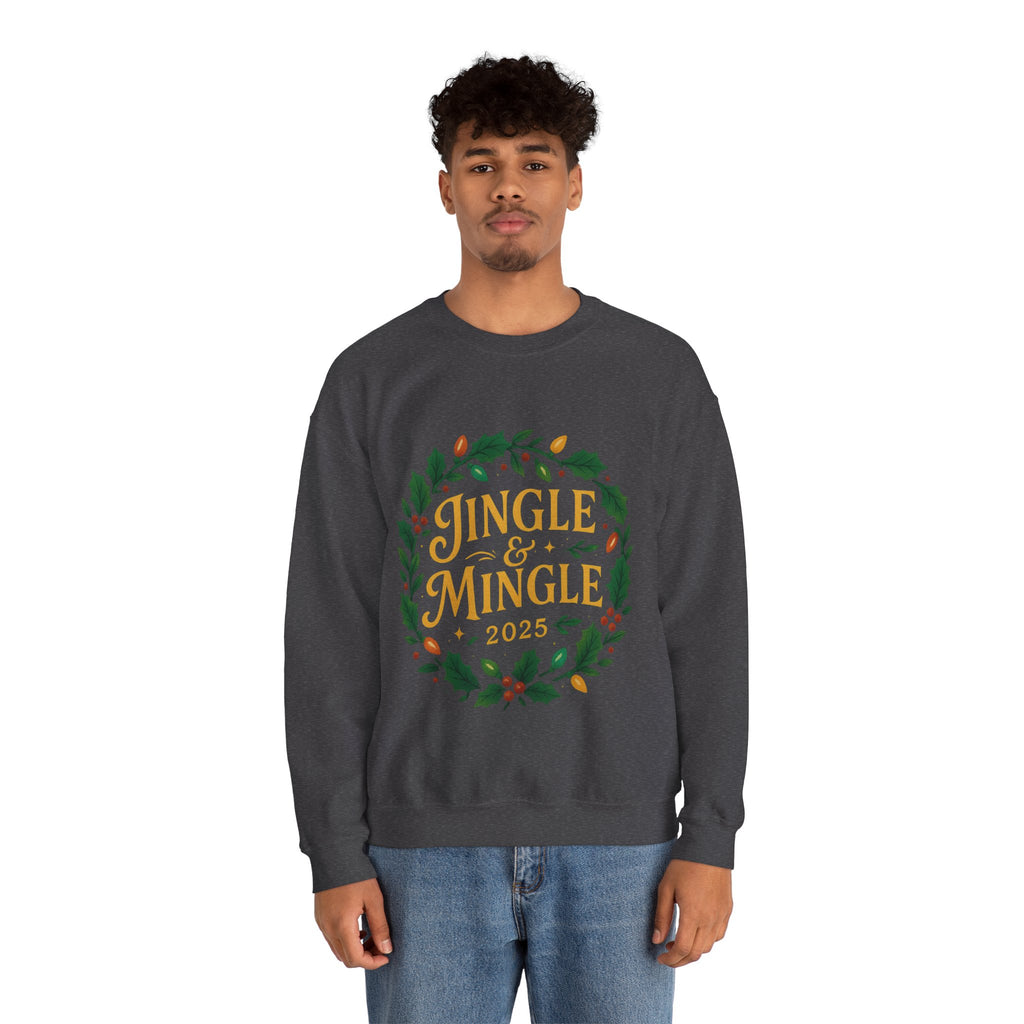 Jingle & Mingle Crewneck Sweatshirt - Cozy Holiday Apparel, Unisex Christmas Gift, Winter Fashion, Festive Sweater, Seasonal Style
