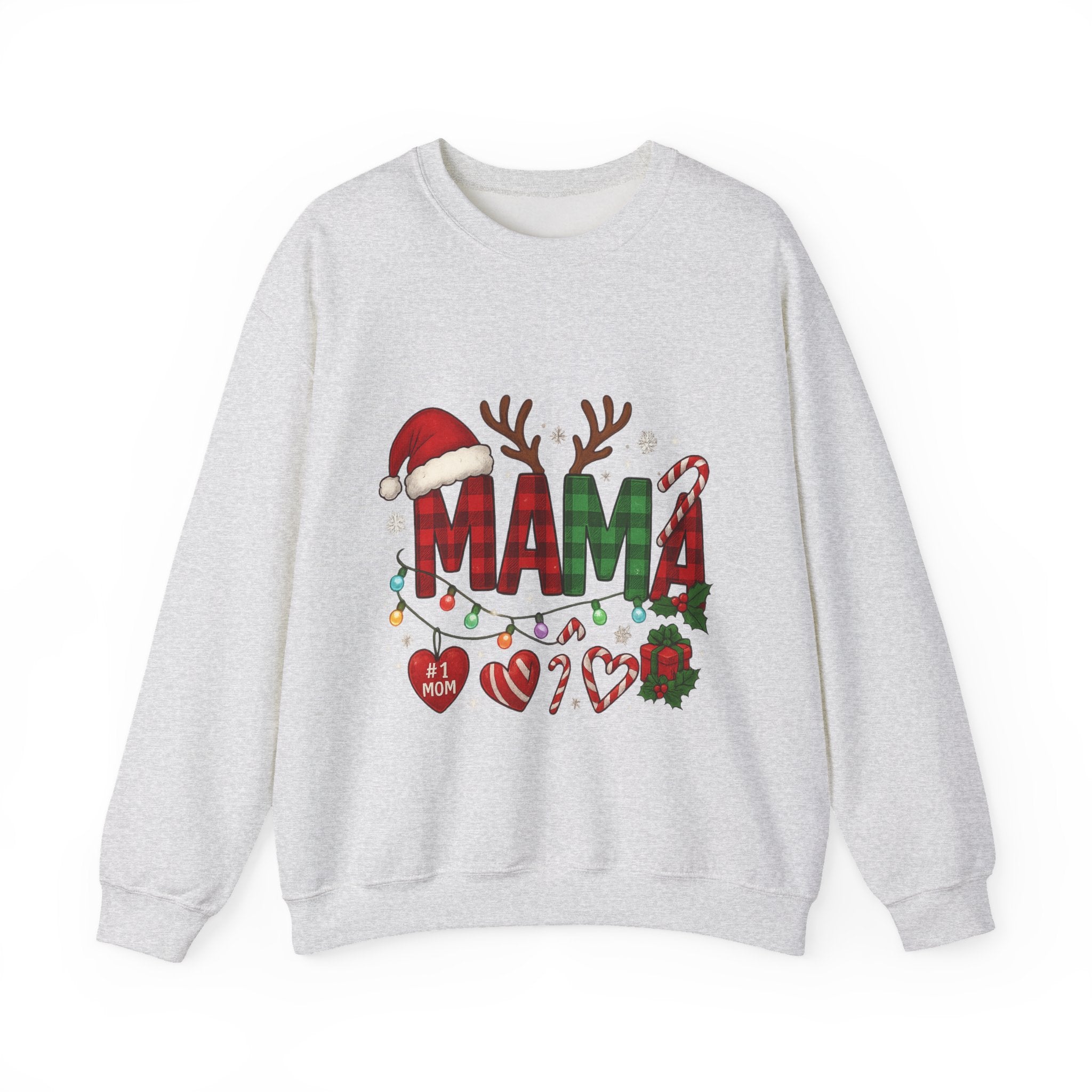 Festive Mama Crewneck Sweatshirt, Christmas Gift for Mom, Holiday Apparel, Merry Mama Sweater, Cozy Family Wear