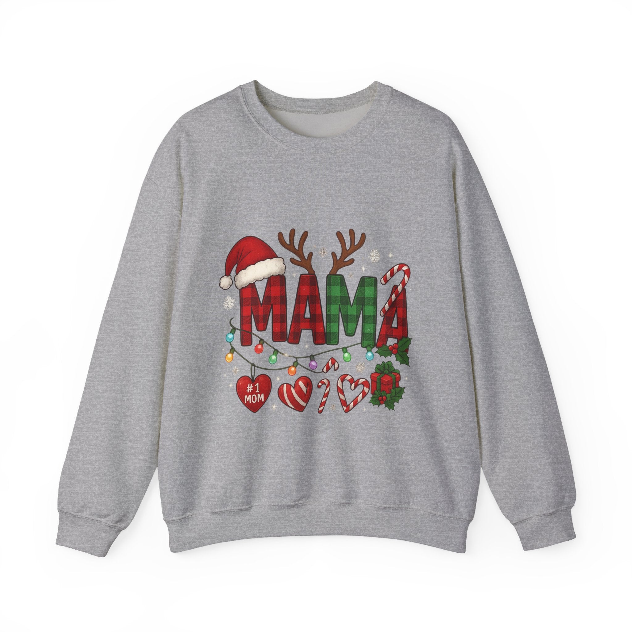 Festive Mama Crewneck Sweatshirt, Christmas Gift for Mom, Holiday Apparel, Merry Mama Sweater, Cozy Family Wear