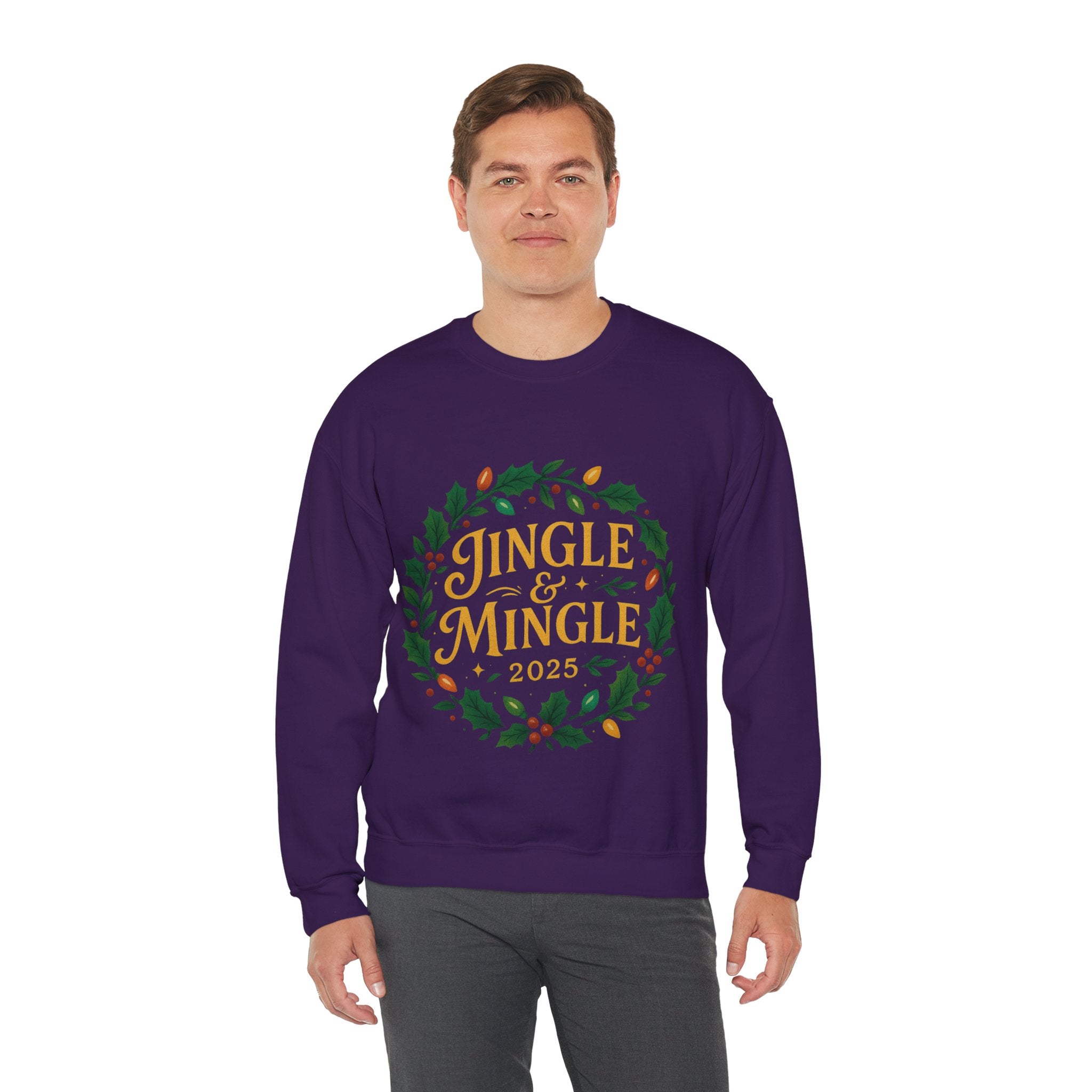 Jingle & Mingle Crewneck Sweatshirt - Cozy Holiday Apparel, Unisex Christmas Gift, Winter Fashion, Festive Sweater, Seasonal Style
