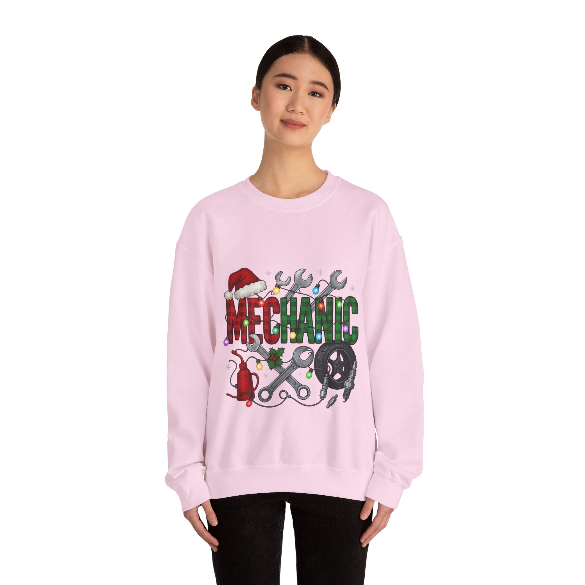 Mechanic Holiday Sweatshirt, Festive Crewneck, Gift for Mechanics, Winter Apparel, Christmas Sweatshirt, Unisex Clothing