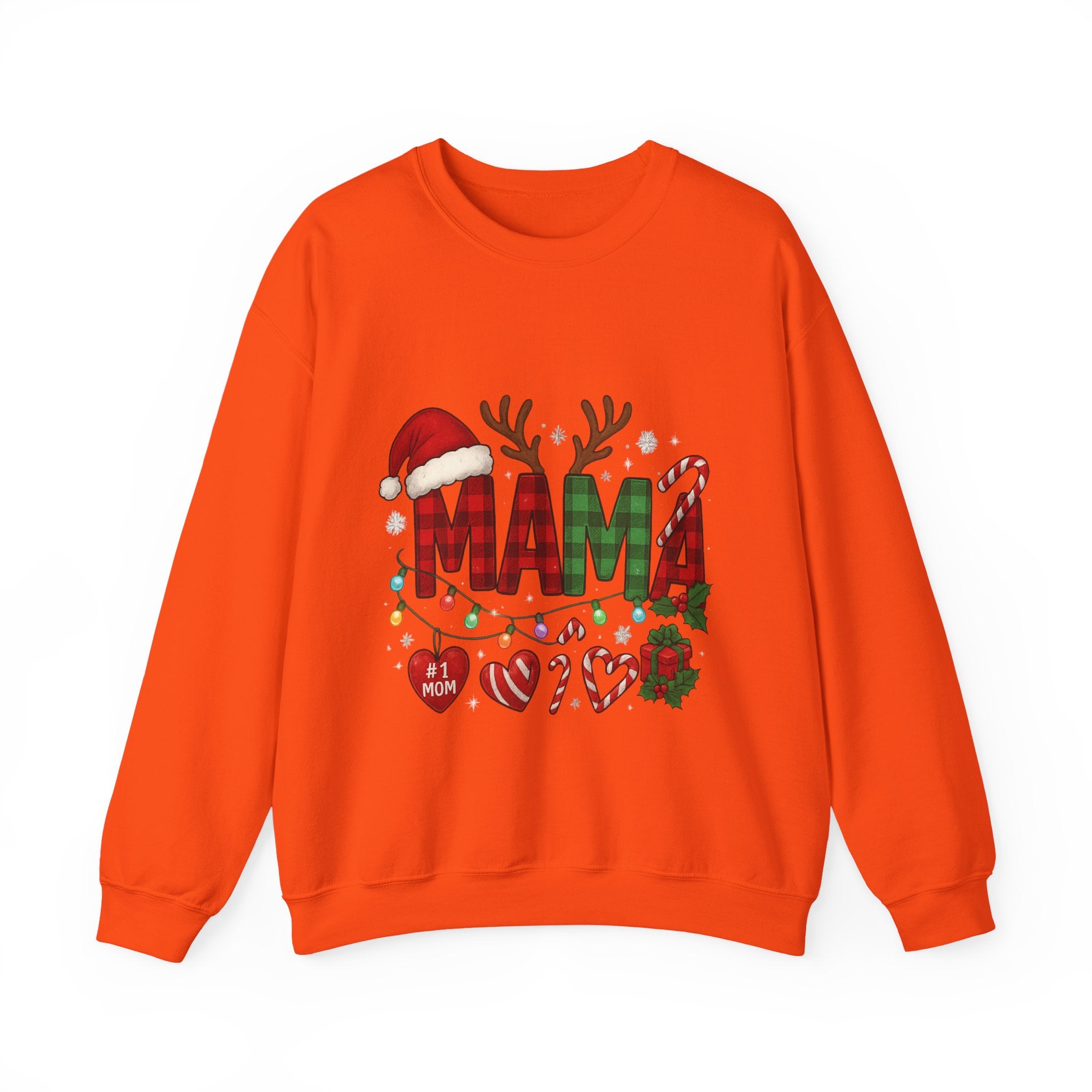 Festive Mama Crewneck Sweatshirt, Christmas Gift for Mom, Holiday Apparel, Merry Mama Sweater, Cozy Family Wear