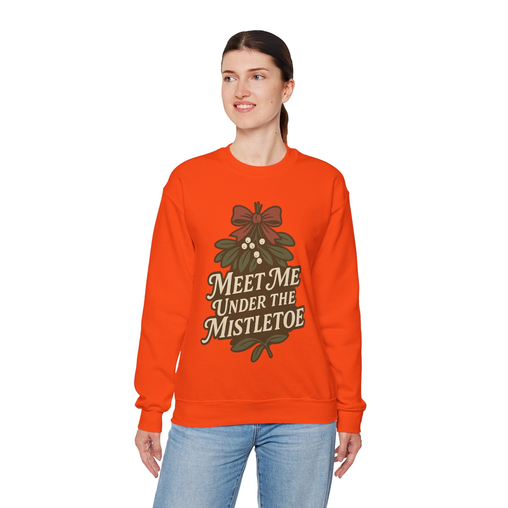 Mistletoe Crewneck Sweatshirt - Cozy Holiday Wear for Couples, Christmas Gift, Winter Apparel, Cute Sweater, Festive Outfit
