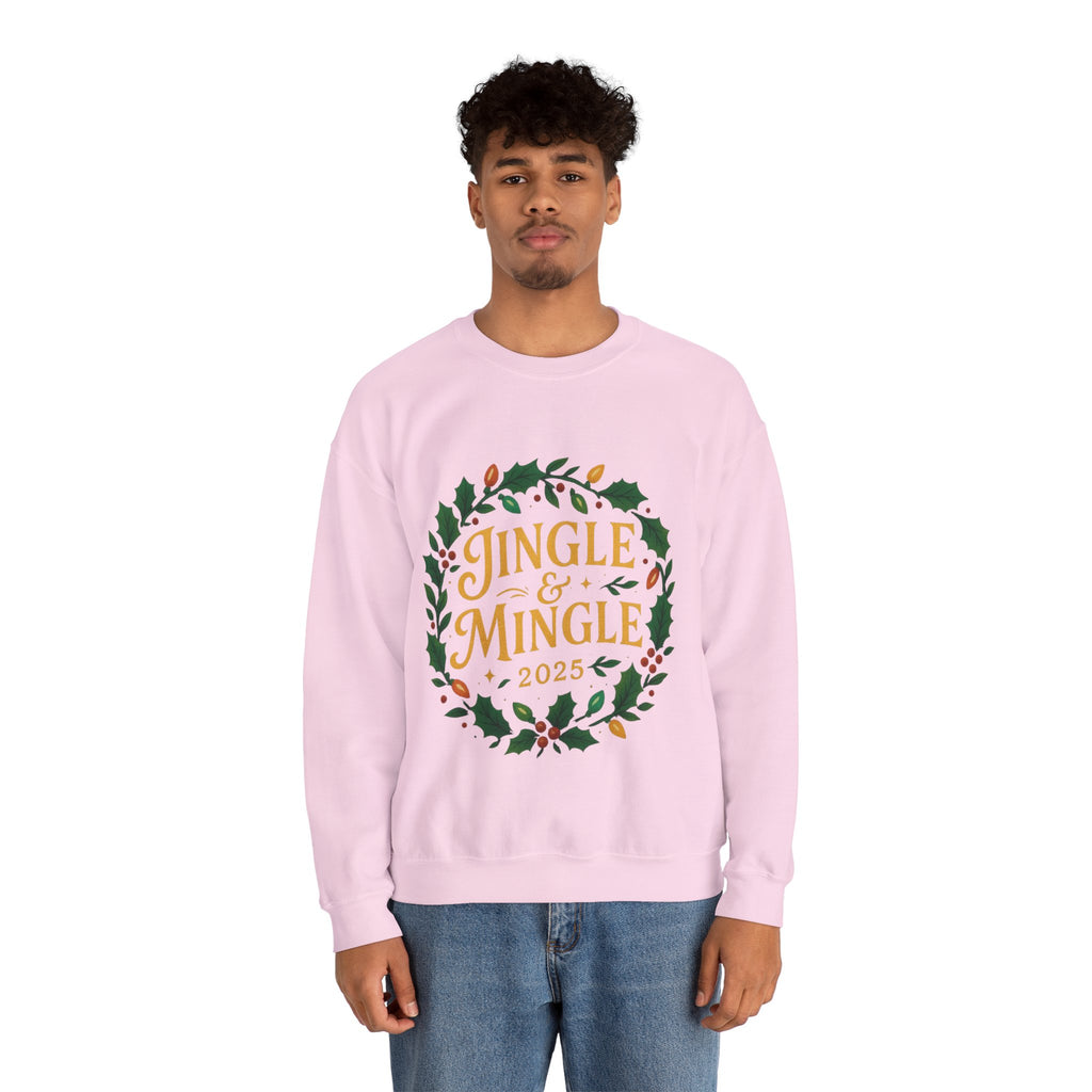 Jingle & Mingle Crewneck Sweatshirt - Cozy Holiday Apparel, Unisex Christmas Gift, Winter Fashion, Festive Sweater, Seasonal Style