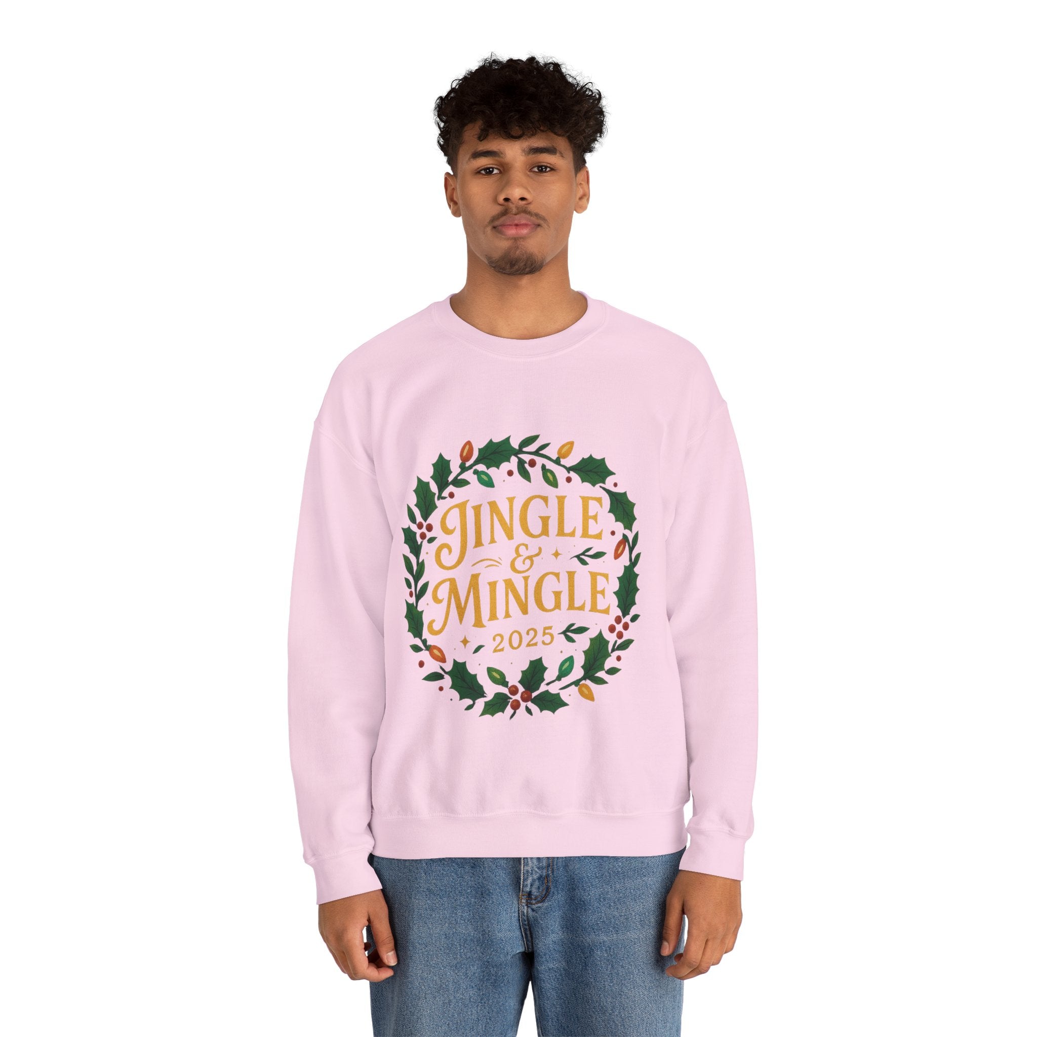 Jingle & Mingle Crewneck Sweatshirt - Cozy Holiday Apparel, Unisex Christmas Gift, Winter Fashion, Festive Sweater, Seasonal Style