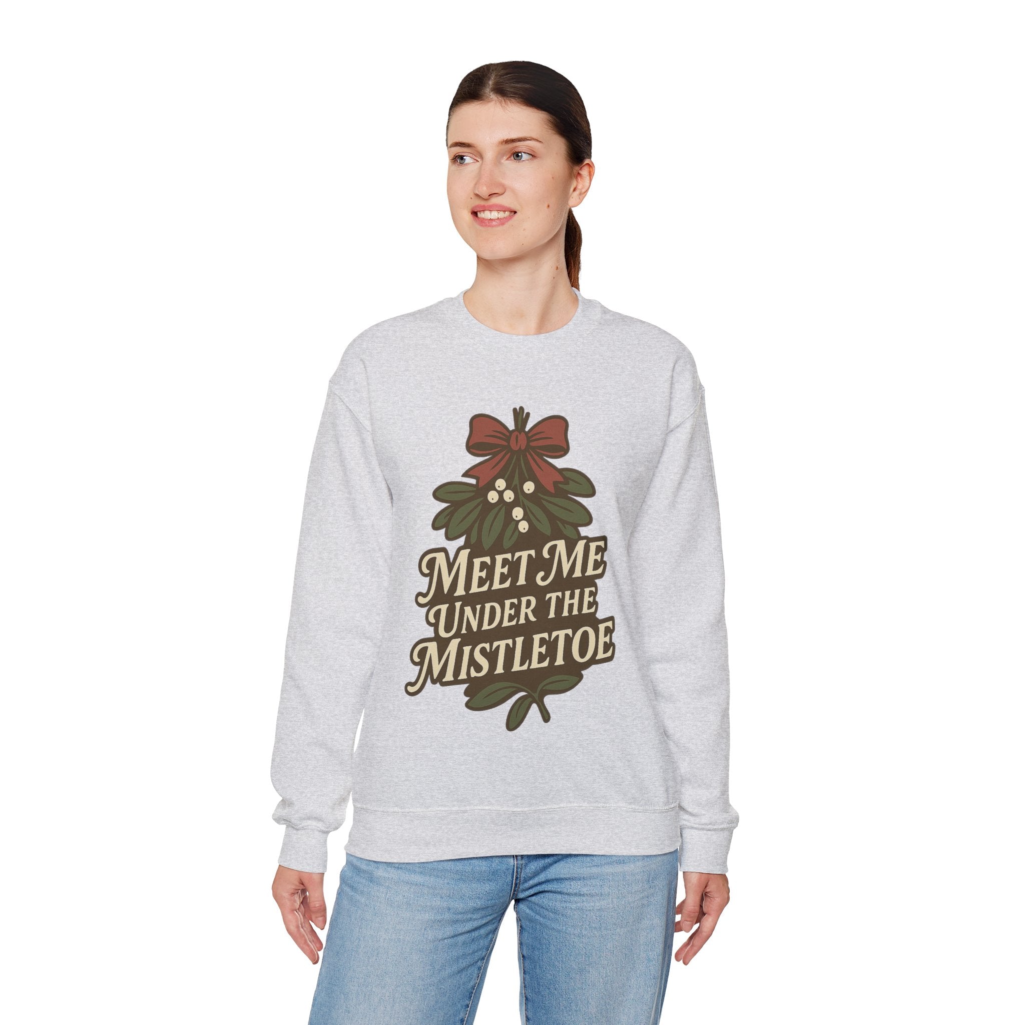 Mistletoe Crewneck Sweatshirt - Cozy Holiday Wear for Couples, Christmas Gift, Winter Apparel, Cute Sweater, Festive Outfit