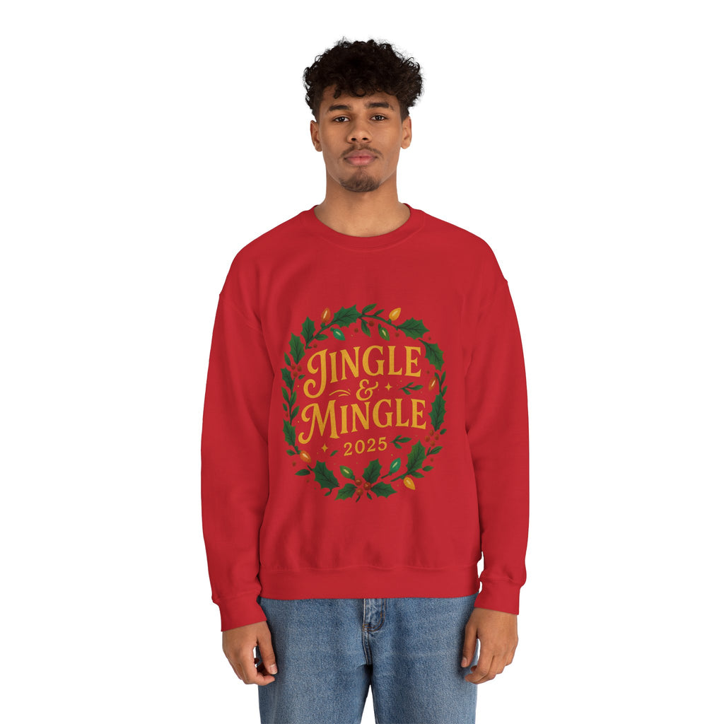 Jingle & Mingle Crewneck Sweatshirt - Cozy Holiday Apparel, Unisex Christmas Gift, Winter Fashion, Festive Sweater, Seasonal Style