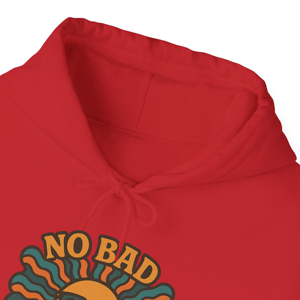 No Bad Vibes Hoodie – Unisex Pullover Sweatshirt, Cozy Positive Energy Hoodie, Retro Smiley Face, Chillwear Gift for Friends