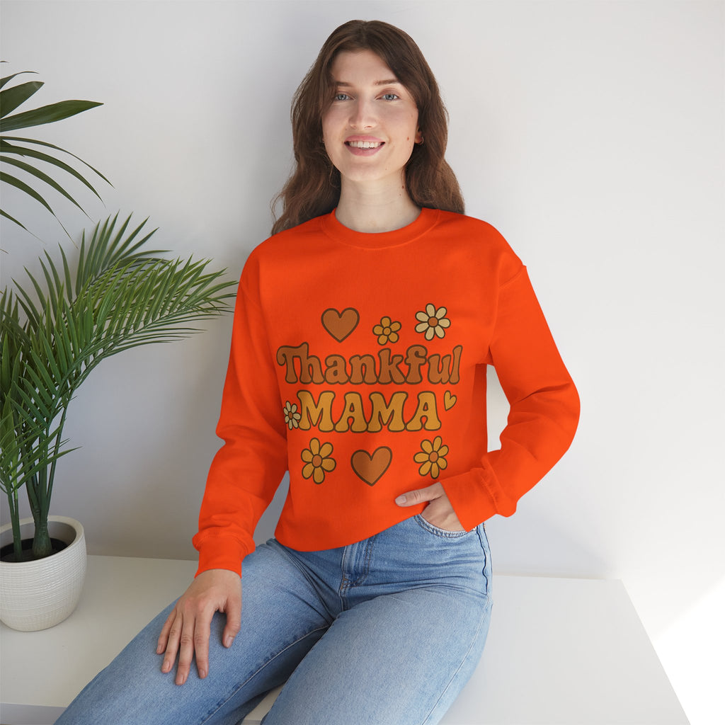 Thankful Mama Crewneck Sweatshirt | Cozy Gift for Moms, Fall Fashion, Family Gatherings, Gratitude Sweater, Thanksgiving Outfit