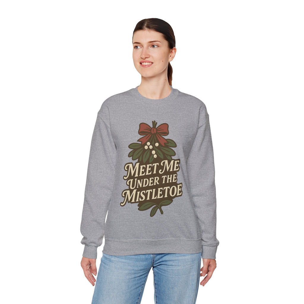 Mistletoe Crewneck Sweatshirt - Cozy Holiday Wear for Couples, Christmas Gift, Winter Apparel, Cute Sweater, Festive Outfit