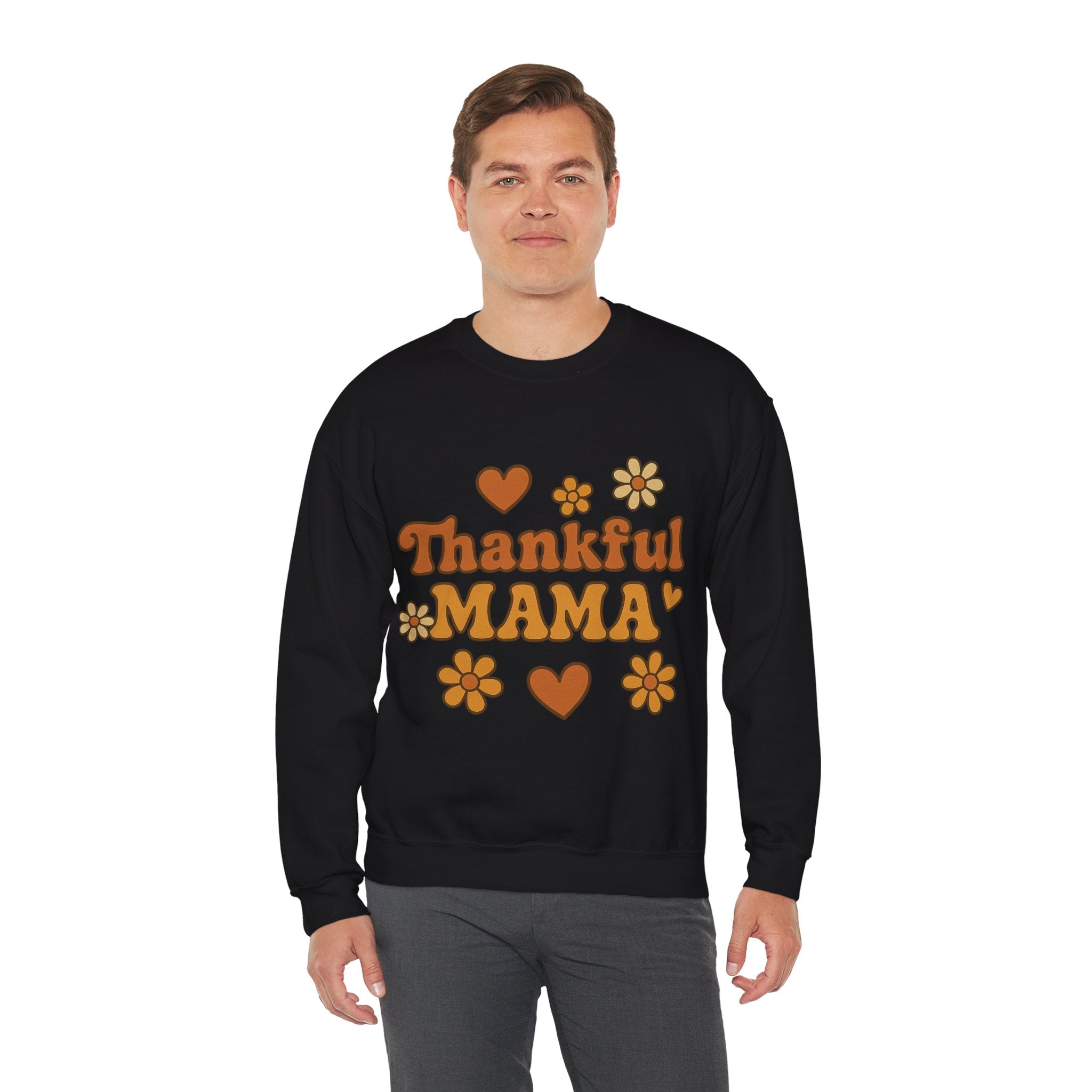 Thankful Mama Crewneck Sweatshirt | Cozy Gift for Moms, Fall Fashion, Family Gatherings, Gratitude Sweater, Thanksgiving Outfit