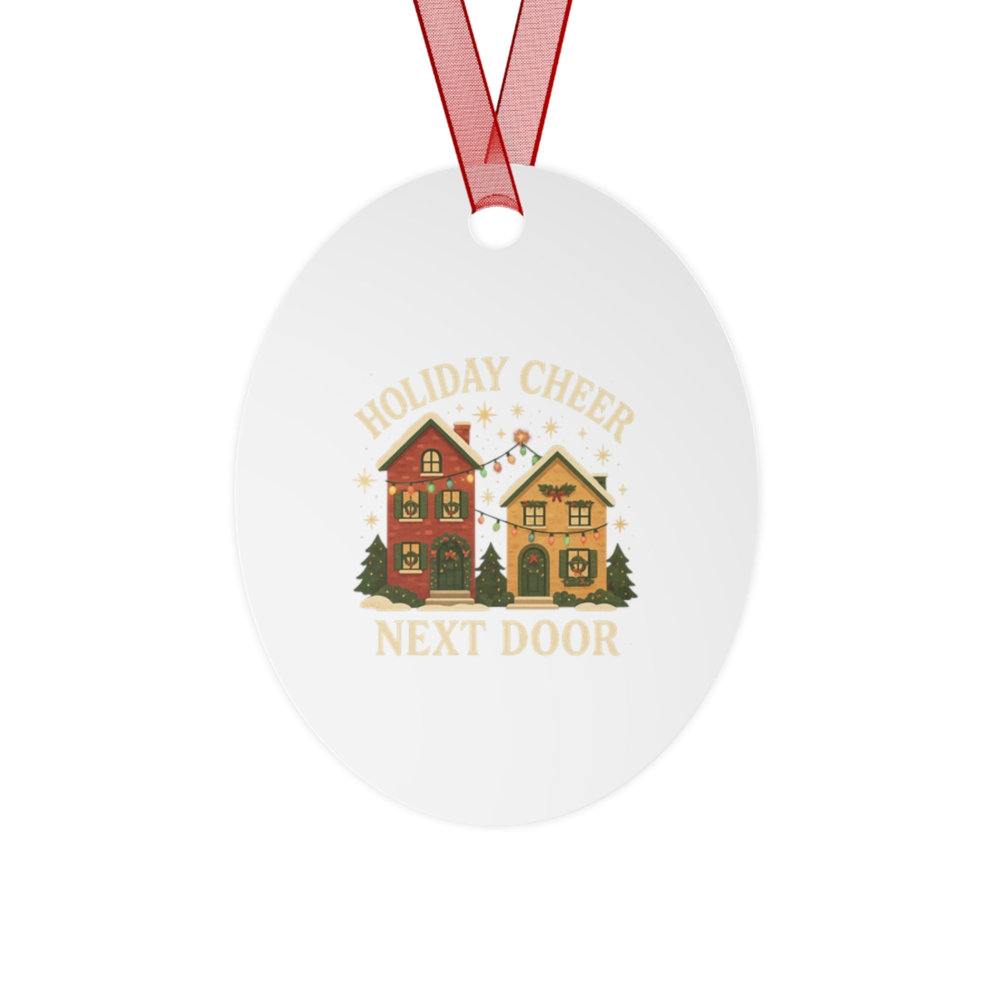 Holiday Cheer Metal Ornaments, Festive Decor for Christmas, Personalized Gift Tags, Winter Wonderland Decorations, Home for the Holidays