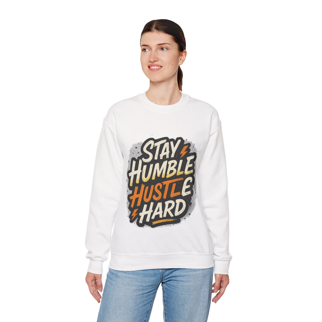Stay Humble Hustle Hard Crewneck Sweatshirt | Motivational Unisex Sweatshirt | Inspirational Gift | Positive Quote Apparel