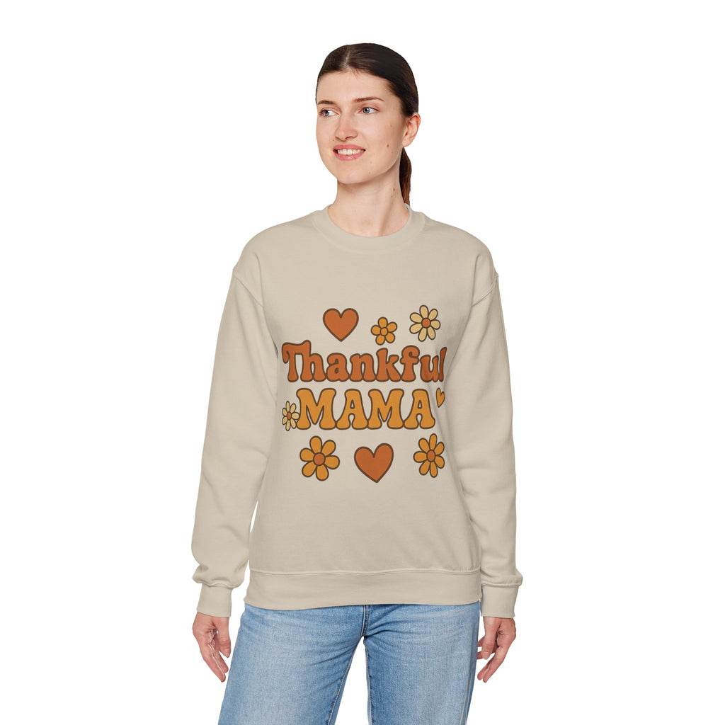 Thankful Mama Crewneck Sweatshirt | Cozy Gift for Moms, Fall Fashion, Family Gatherings, Gratitude Sweater, Thanksgiving Outfit