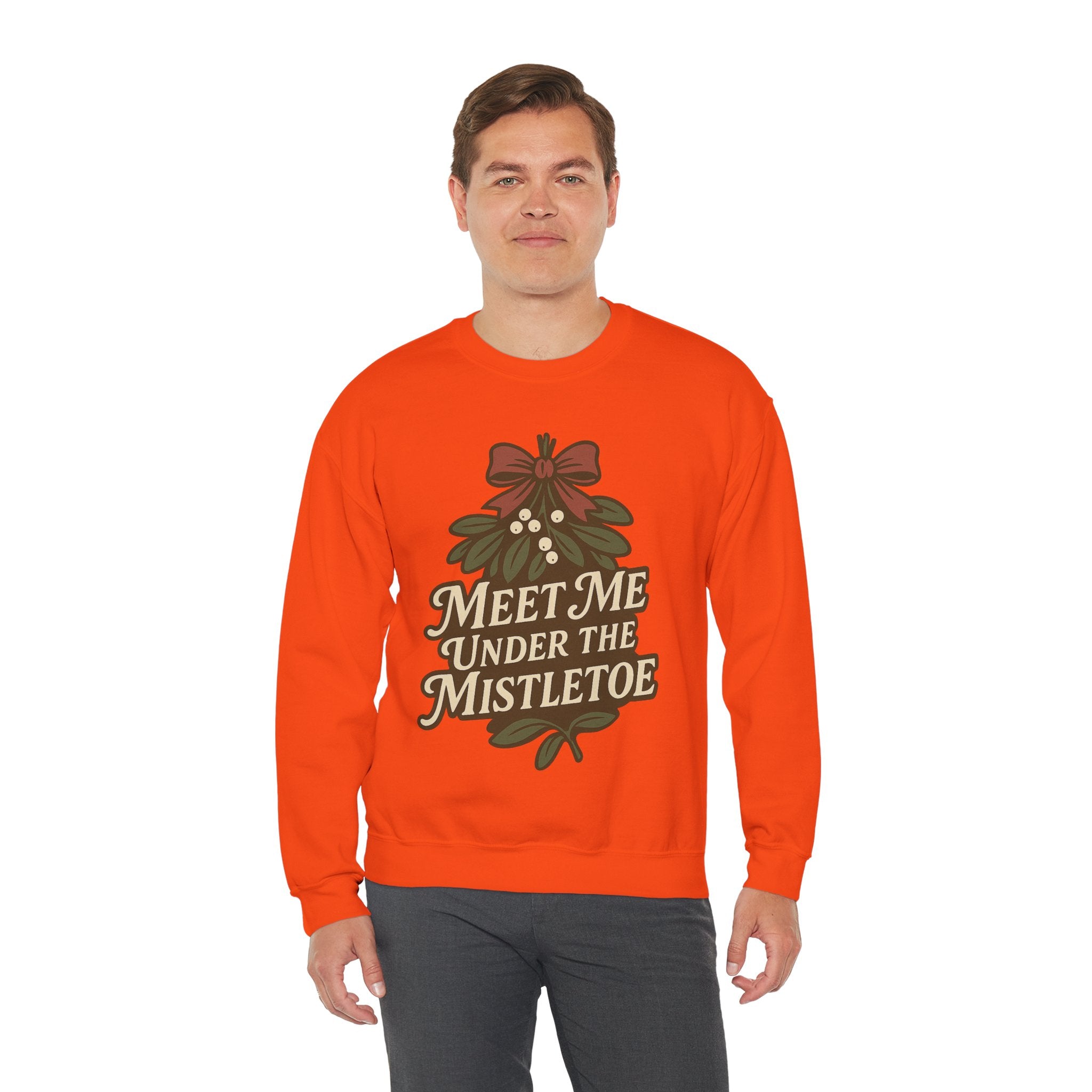 Mistletoe Crewneck Sweatshirt - Cozy Holiday Wear for Couples, Christmas Gift, Winter Apparel, Cute Sweater, Festive Outfit