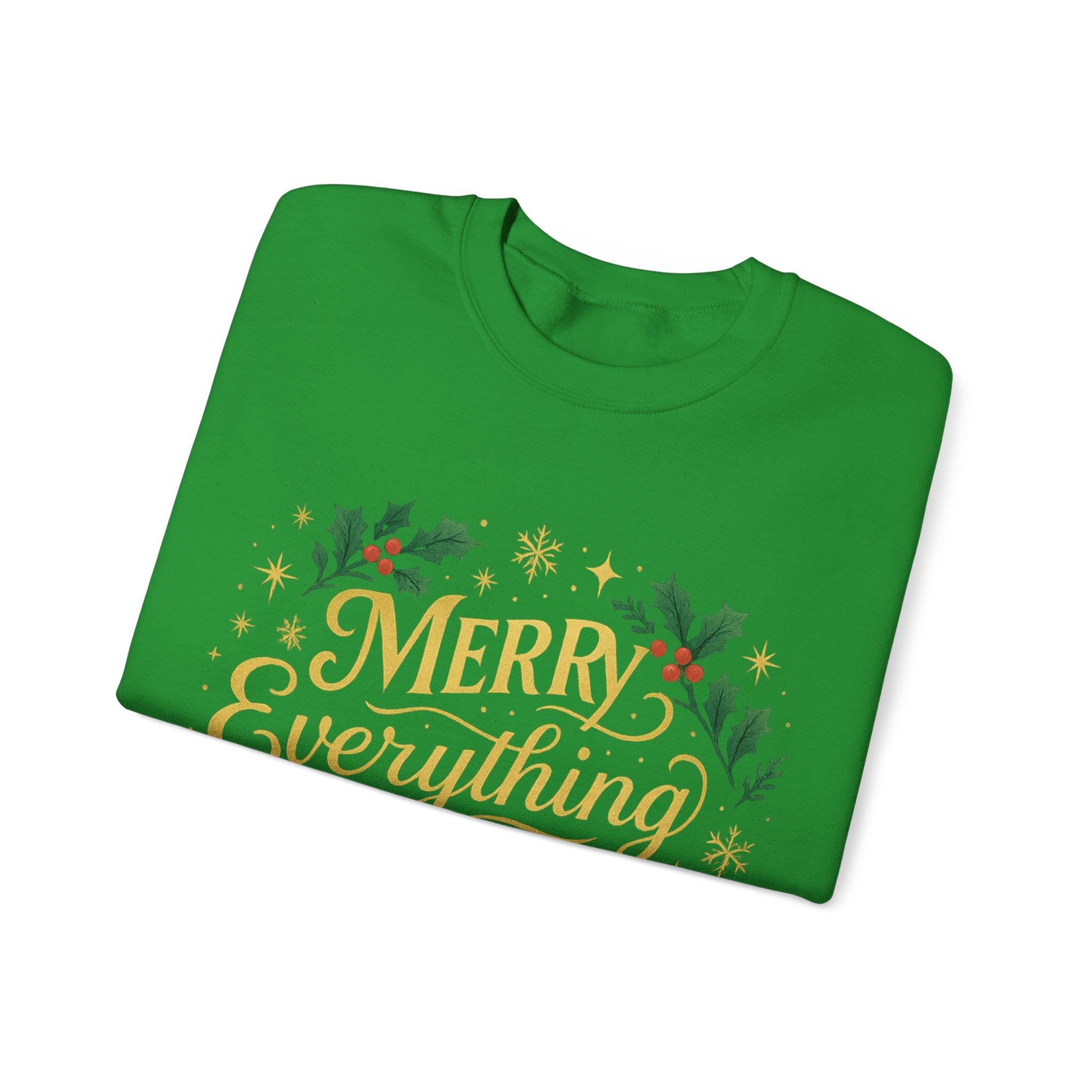 Merry Everything Crewneck Sweatshirt, Christmas Gift, Holiday Apparel, Unisex Sweater, Cozy Winter Wear