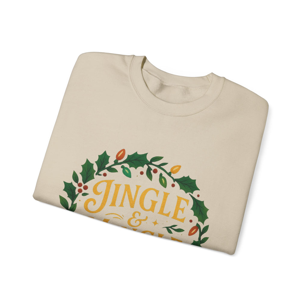 Jingle & Mingle Crewneck Sweatshirt - Cozy Holiday Apparel, Unisex Christmas Gift, Winter Fashion, Festive Sweater, Seasonal Style