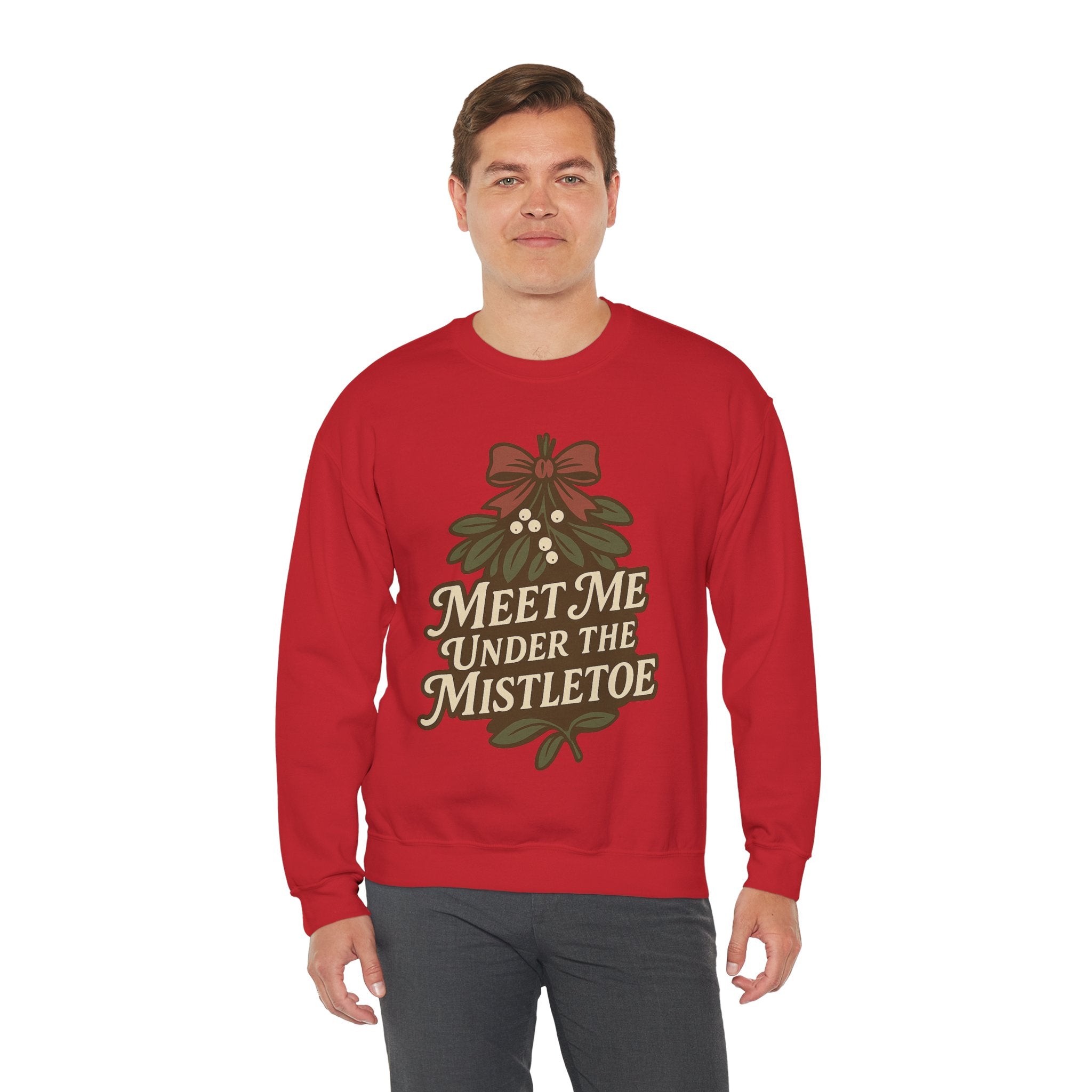 Mistletoe Crewneck Sweatshirt - Cozy Holiday Wear for Couples, Christmas Gift, Winter Apparel, Cute Sweater, Festive Outfit