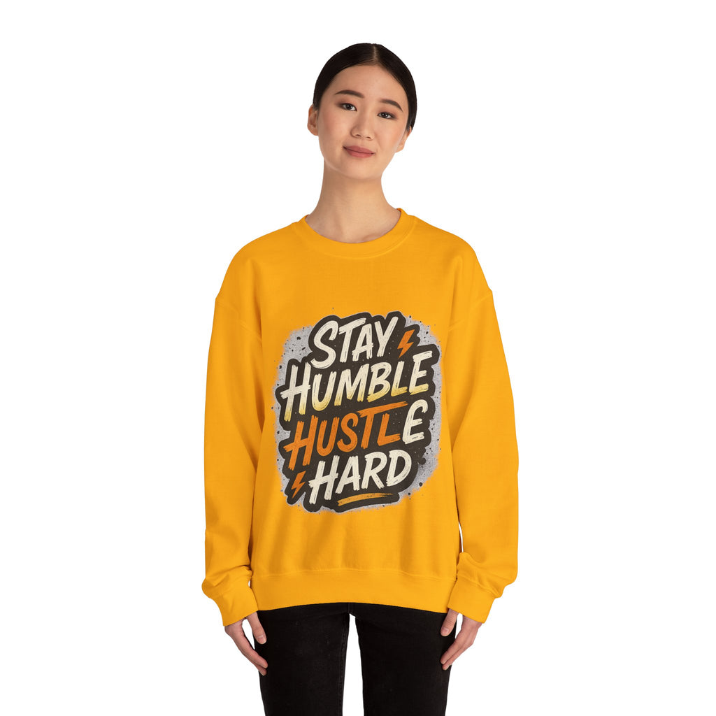 Stay Humble Hustle Hard Crewneck Sweatshirt | Motivational Unisex Sweatshirt | Inspirational Gift | Positive Quote Apparel