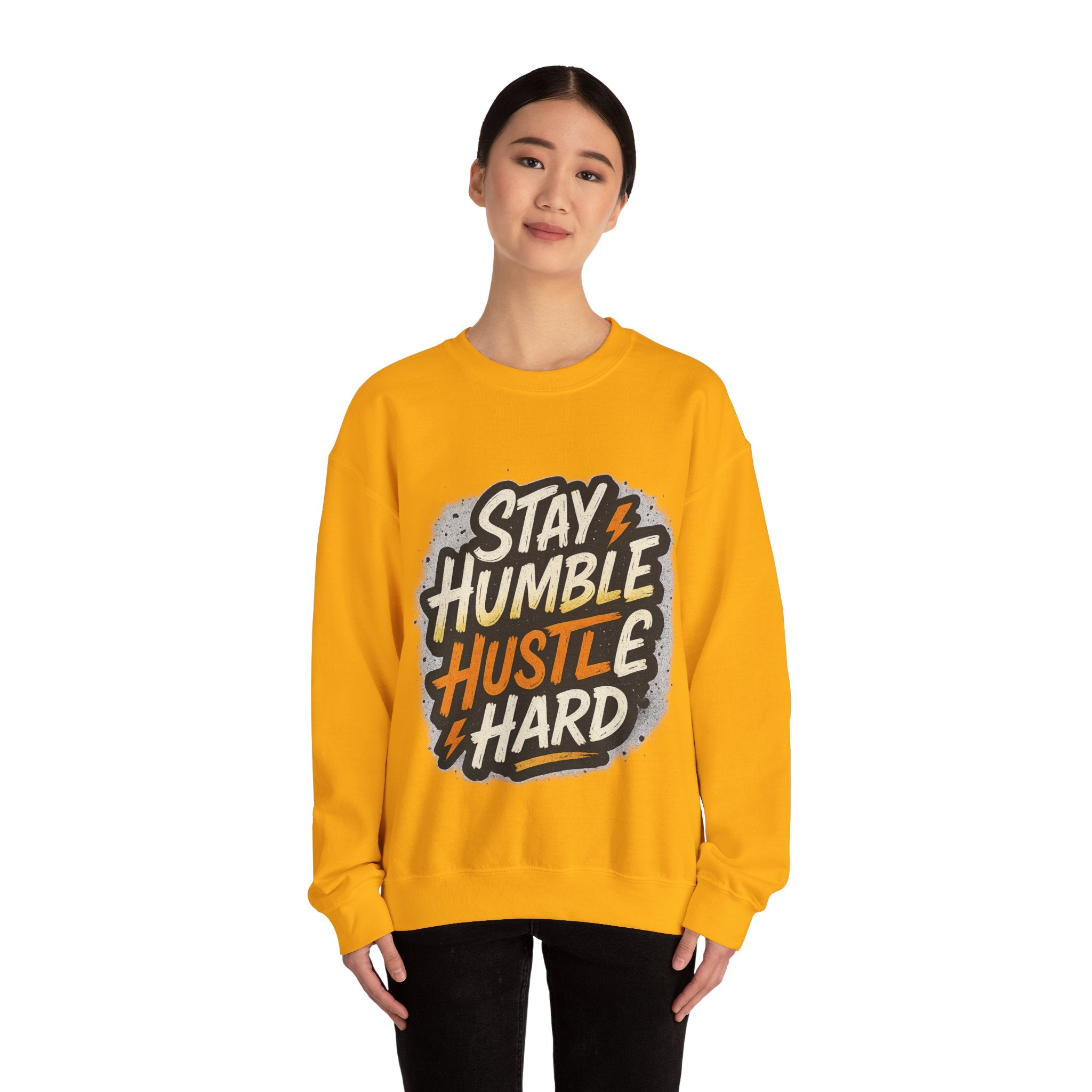 Stay Humble Hustle Hard Crewneck Sweatshirt | Motivational Unisex Sweatshirt | Inspirational Gift | Positive Quote Apparel