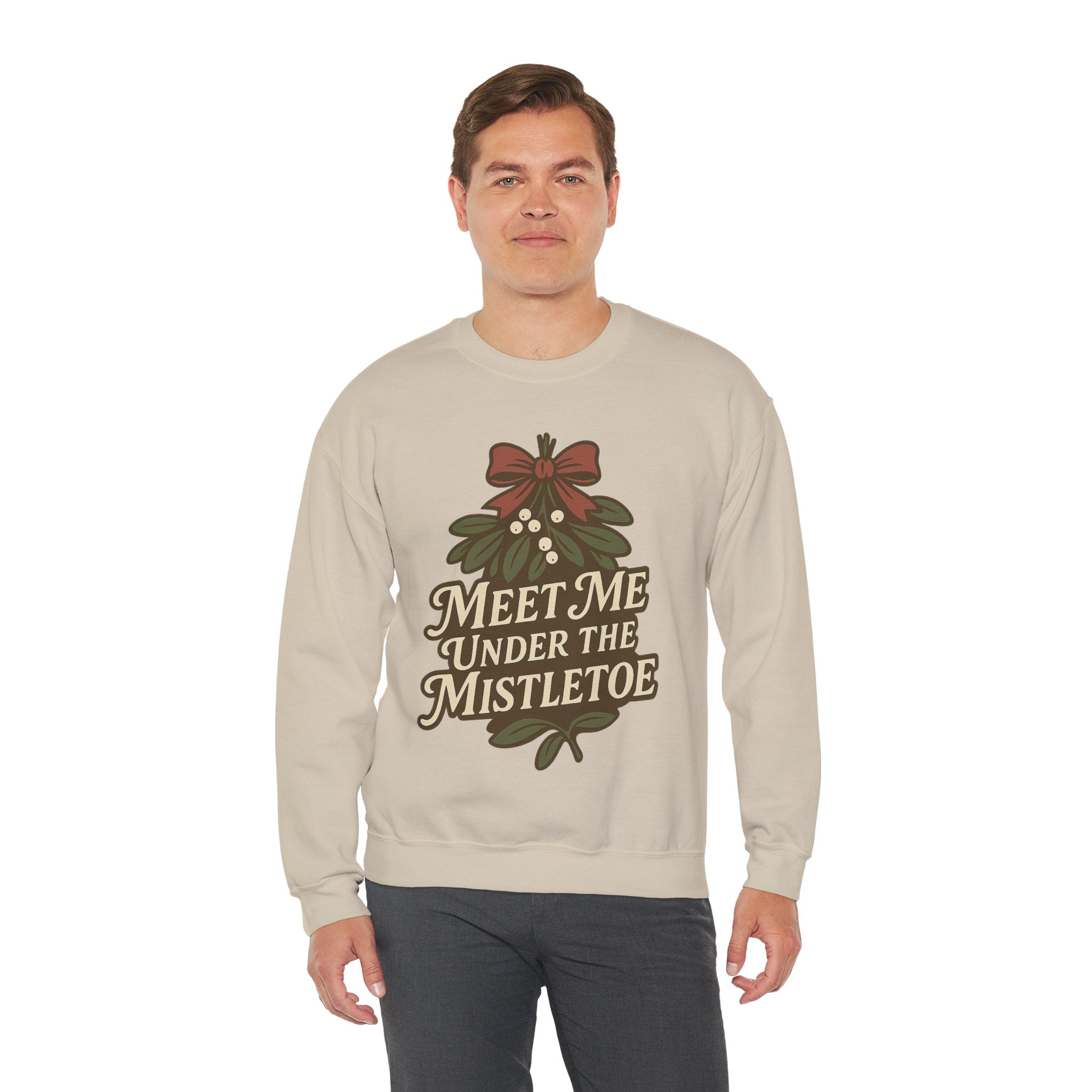 Mistletoe Crewneck Sweatshirt - Cozy Holiday Wear for Couples, Christmas Gift, Winter Apparel, Cute Sweater, Festive Outfit