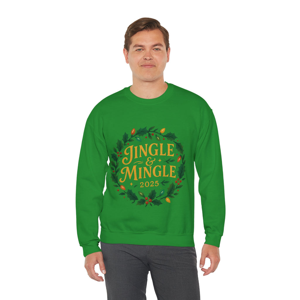 Jingle & Mingle Crewneck Sweatshirt - Cozy Holiday Apparel, Unisex Christmas Gift, Winter Fashion, Festive Sweater, Seasonal Style