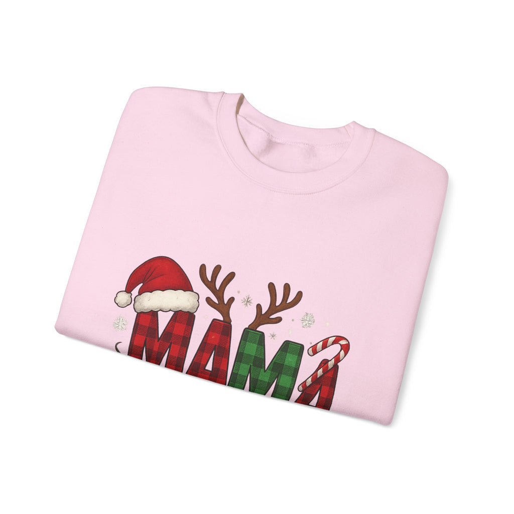 Festive Mama Crewneck Sweatshirt, Christmas Gift for Mom, Holiday Apparel, Merry Mama Sweater, Cozy Family Wear
