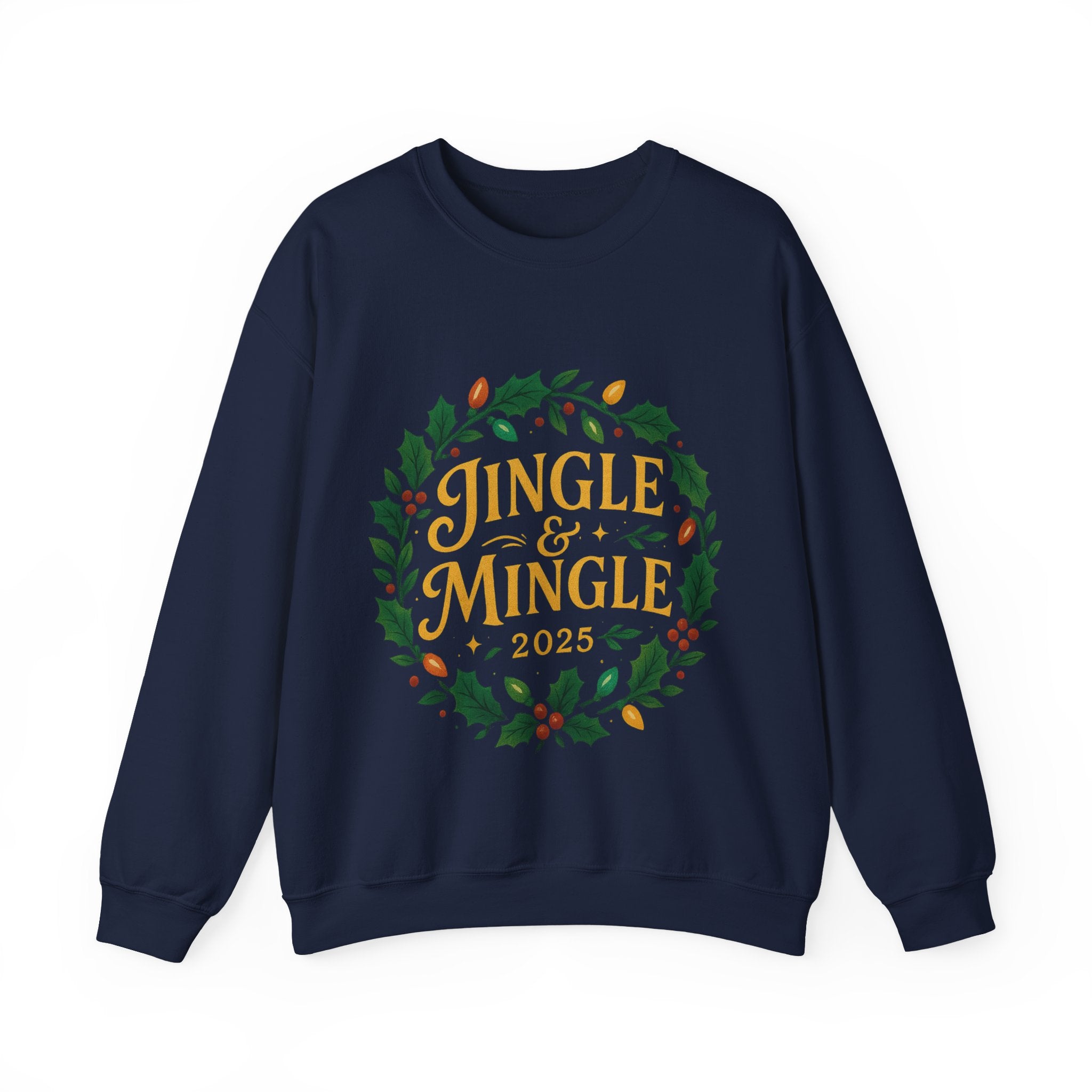 Jingle & Mingle Crewneck Sweatshirt - Cozy Holiday Apparel, Unisex Christmas Gift, Winter Fashion, Festive Sweater, Seasonal Style