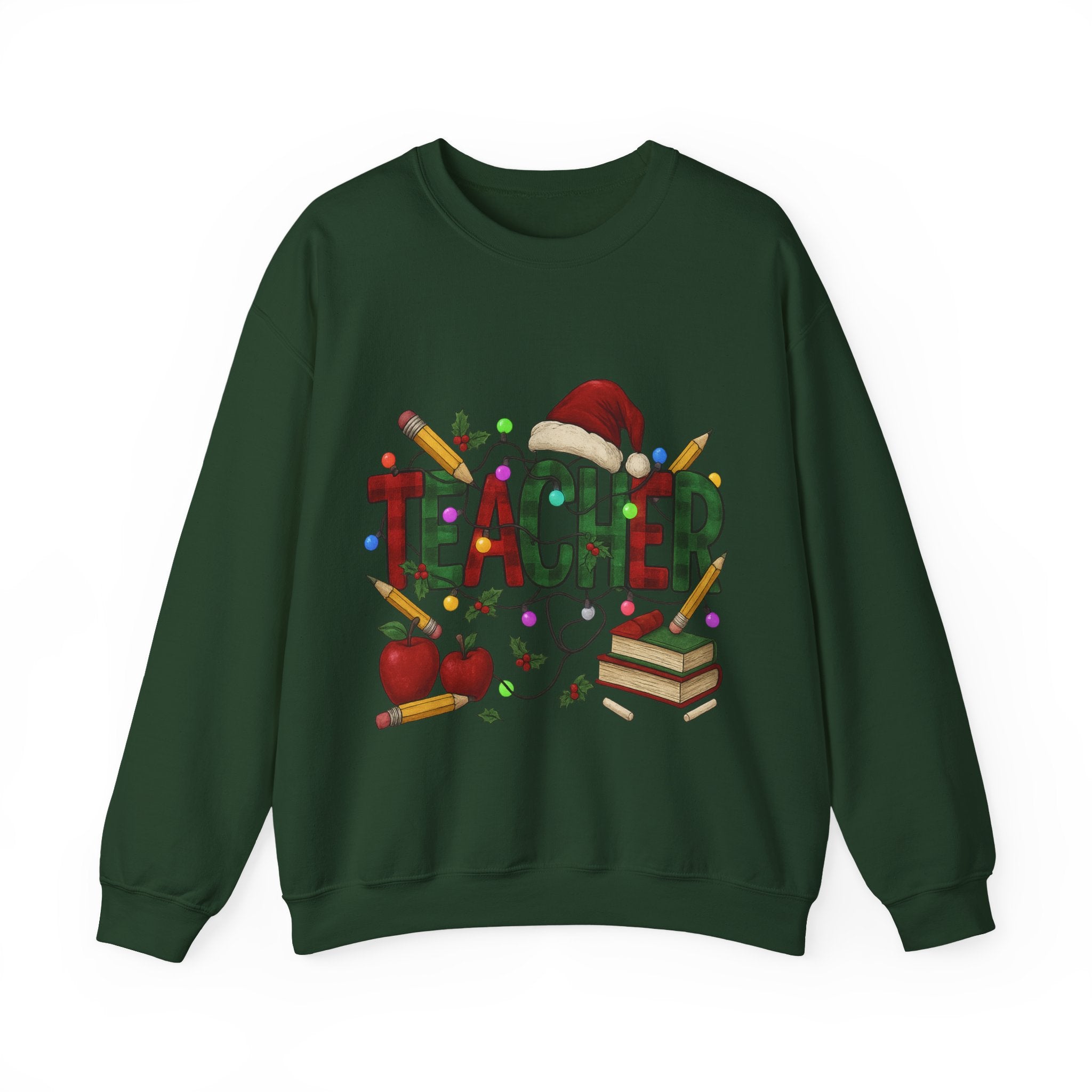 Festive Teacher Sweatshirt: Cozy Gift for Educators, Holiday Apparel, Classroom Style, Warm Winter Wear, Teacher Appreciation