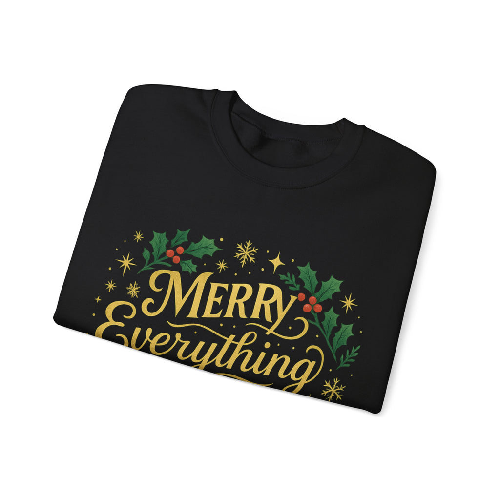 Merry Everything Crewneck Sweatshirt, Christmas Gift, Holiday Apparel, Unisex Sweater, Cozy Winter Wear