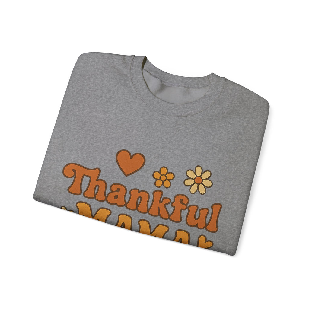 Thankful Mama Crewneck Sweatshirt | Cozy Gift for Moms, Fall Fashion, Family Gatherings, Gratitude Sweater, Thanksgiving Outfit