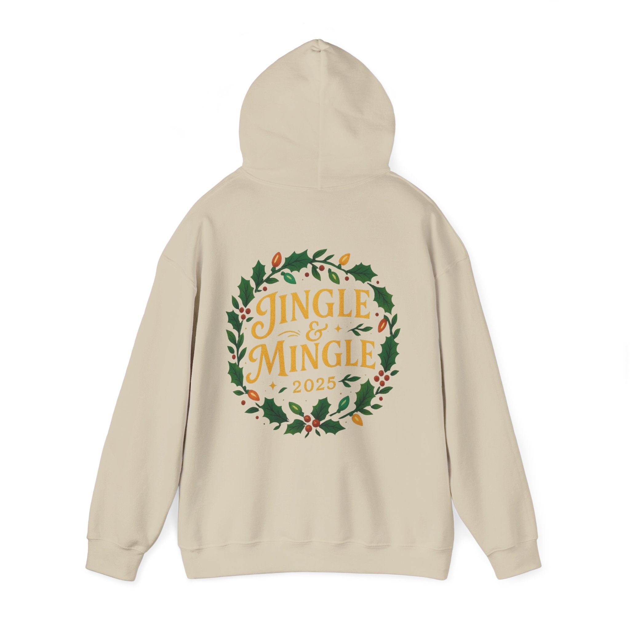 Jingle & Mingle Hooded Sweatshirt | Cozy Holiday Sweatshirt, Christmas Gift, Unisex Hoodie, Seasonal Apparel, Winter Wear