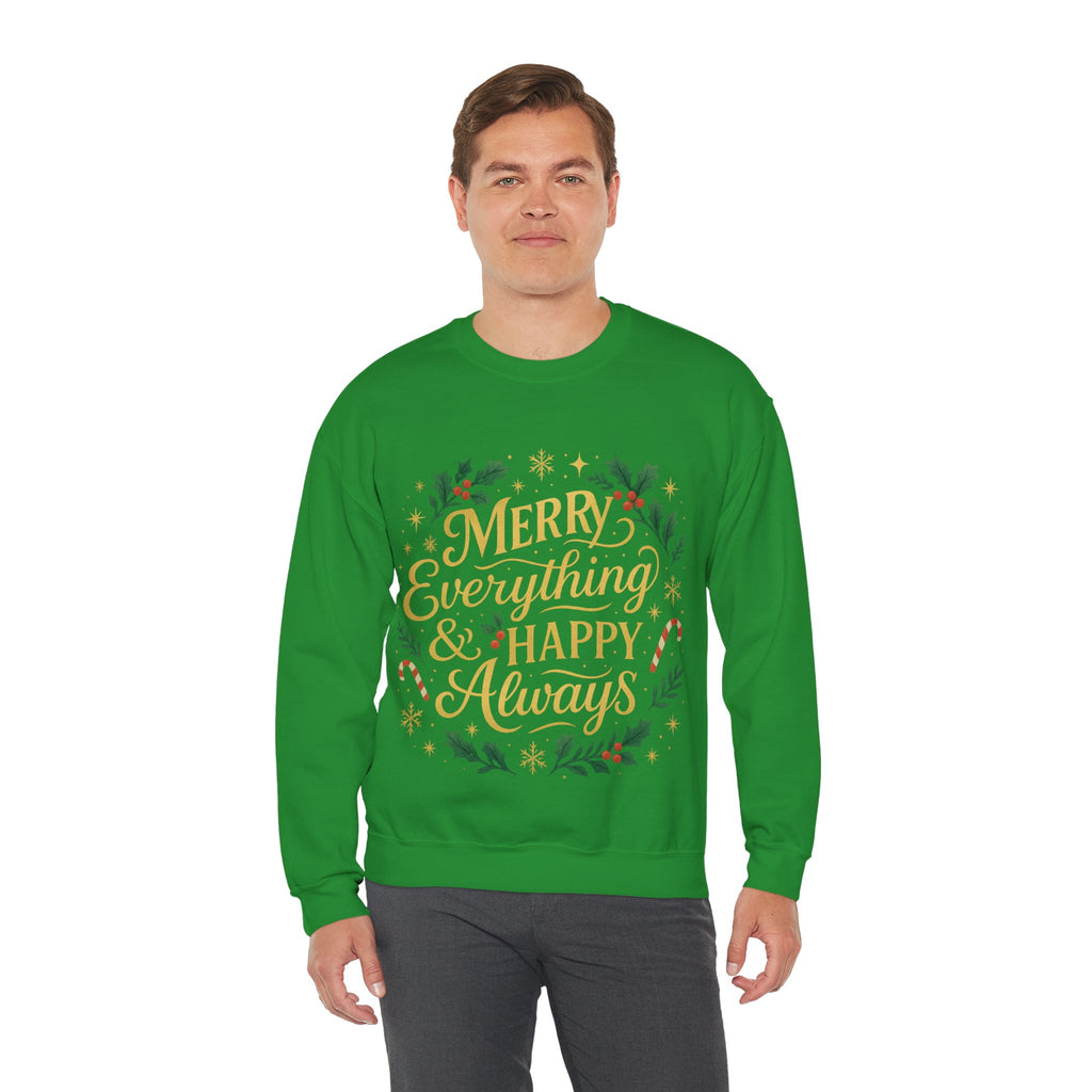Merry Everything Crewneck Sweatshirt, Christmas Gift, Holiday Apparel, Unisex Sweater, Cozy Winter Wear