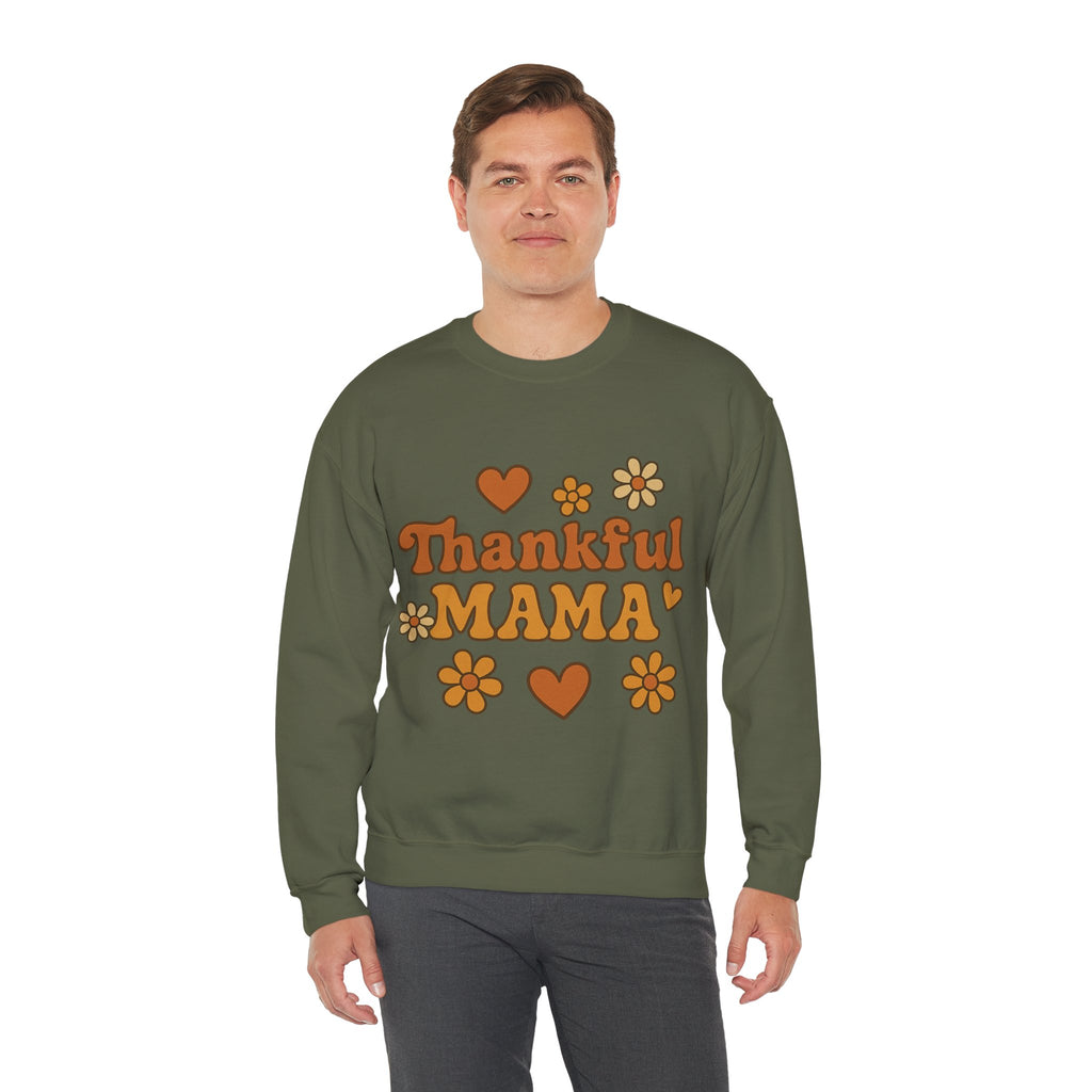 Thankful Mama Crewneck Sweatshirt | Cozy Gift for Moms, Fall Fashion, Family Gatherings, Gratitude Sweater, Thanksgiving Outfit