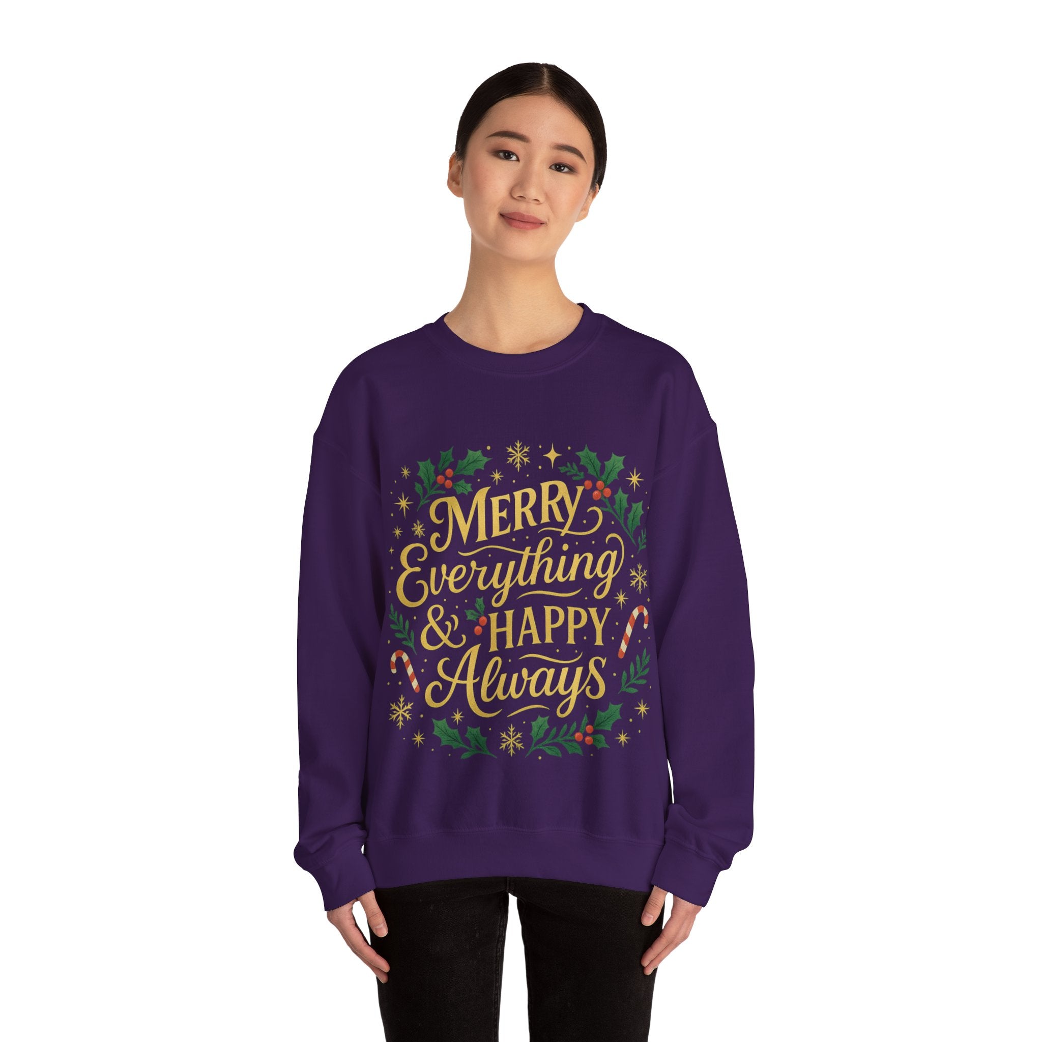 Merry Everything Crewneck Sweatshirt, Christmas Gift, Holiday Apparel, Unisex Sweater, Cozy Winter Wear