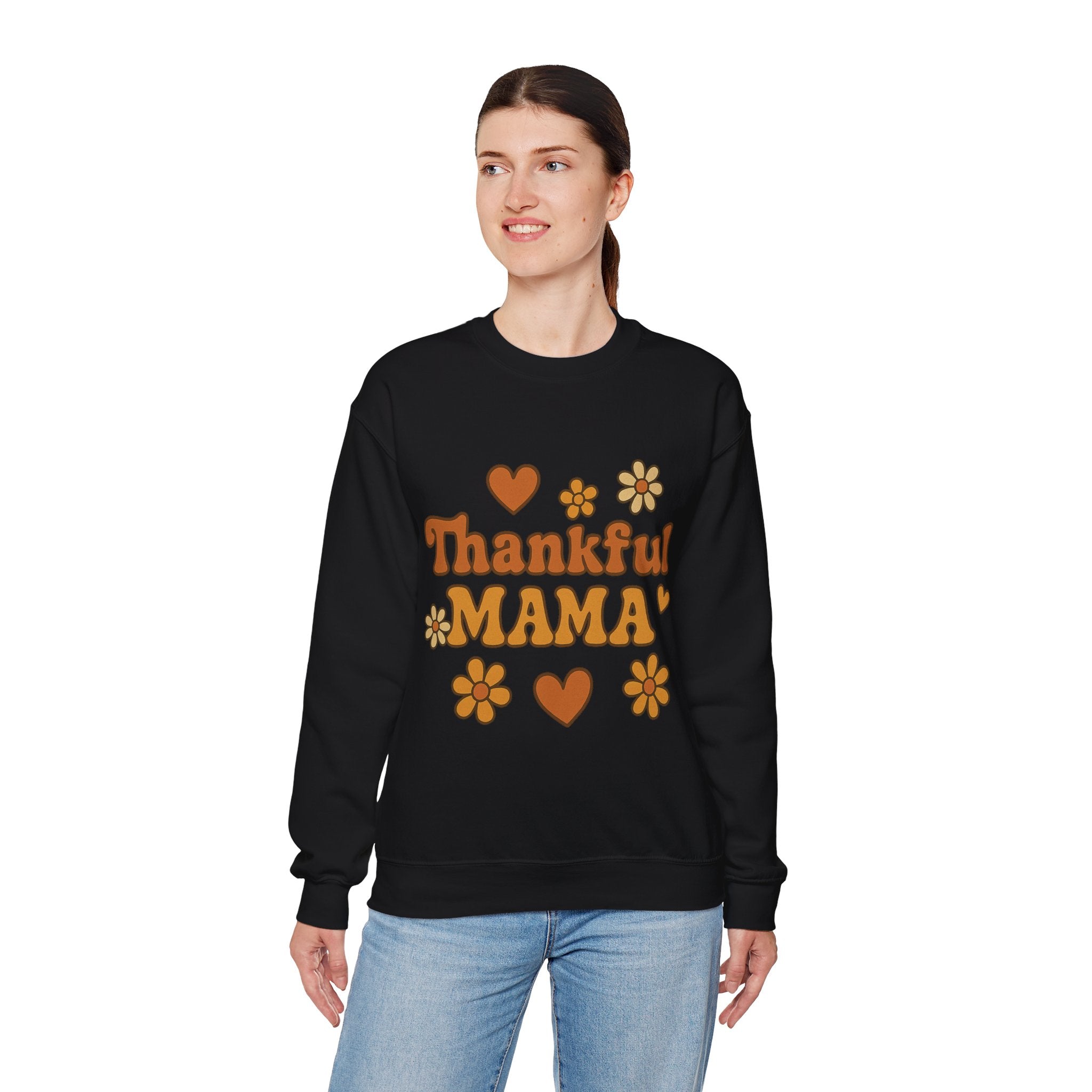 Thankful Mama Crewneck Sweatshirt | Cozy Gift for Moms, Fall Fashion, Family Gatherings, Gratitude Sweater, Thanksgiving Outfit