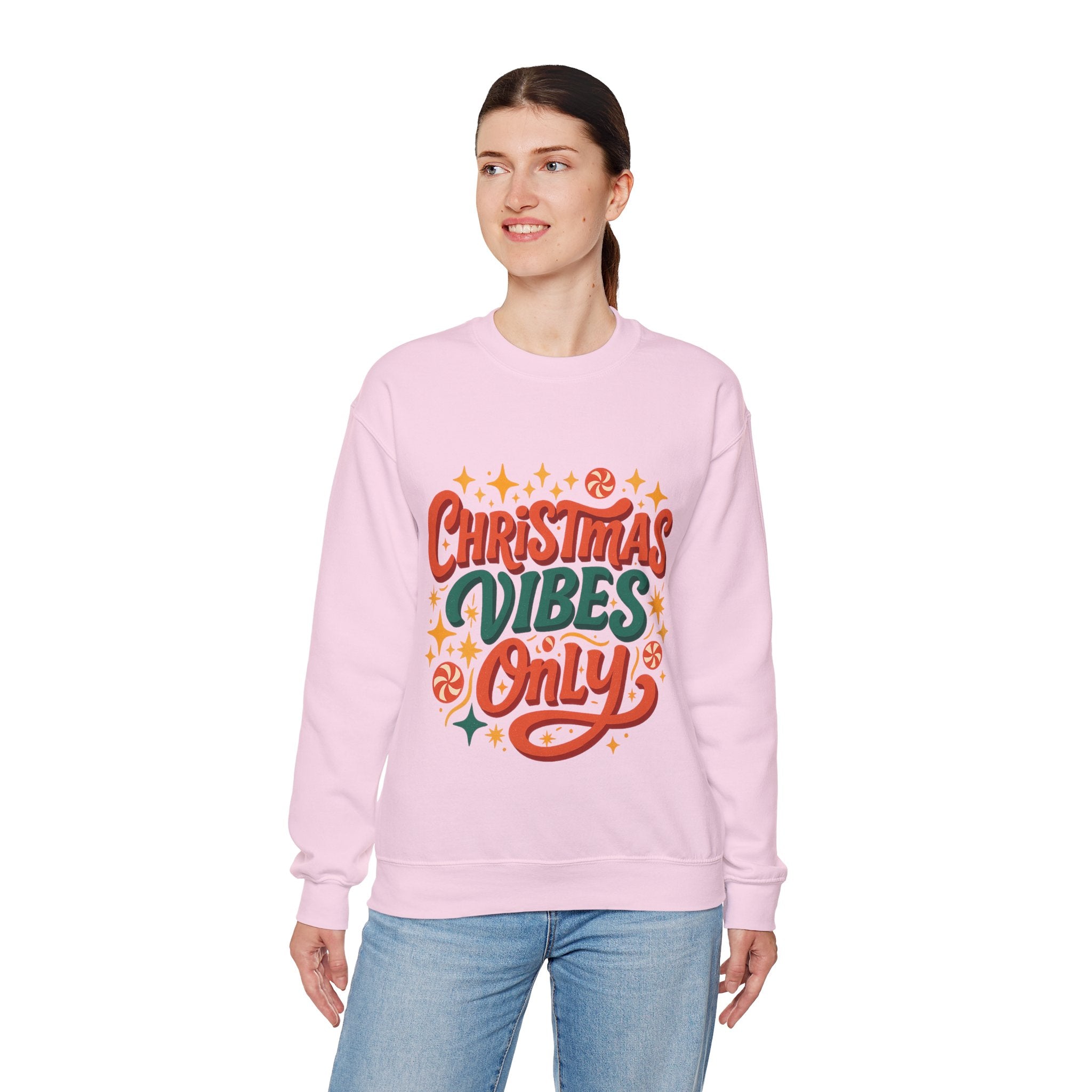 Christmas Vibes Crewneck Sweatshirt | Holiday Sweatshirt, Cozy Gift, Xmas Apparel, Festive Fashion, Comfortable Sweater