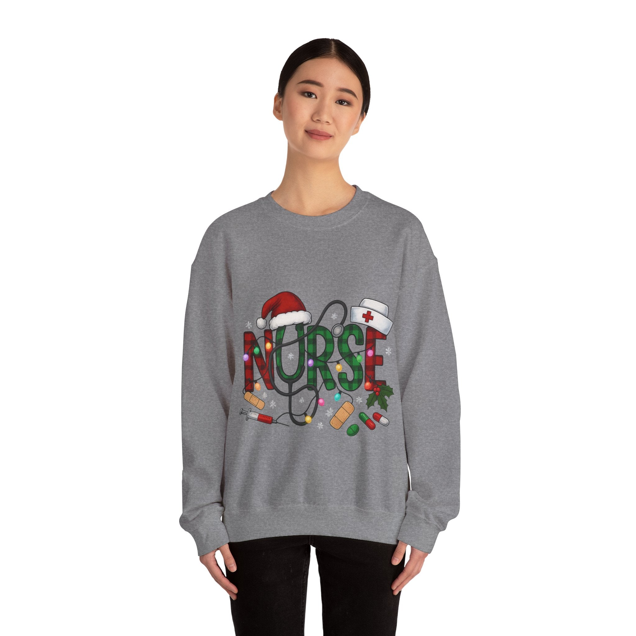 Nurse Holiday Sweatshirt, Christmas Gift for Nurses, Festive Crewneck, Nurse Appreciation, Winter Wardrobe Essential