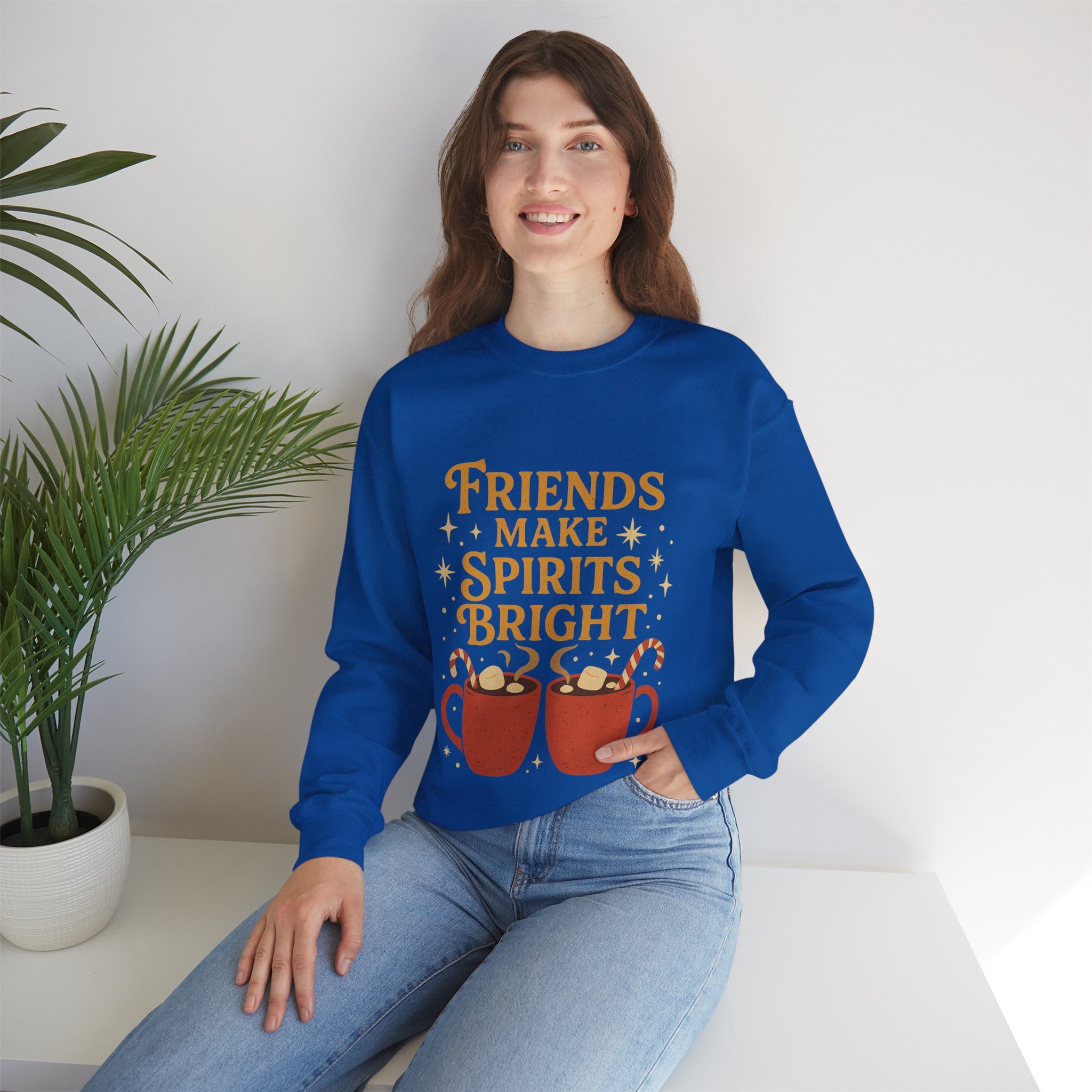 Cozy Friendship Sweatshirt, Unisex Crewneck, Holiday Gift, Comfortable Pullover, Warm Layer, Coffee Lovers Gift