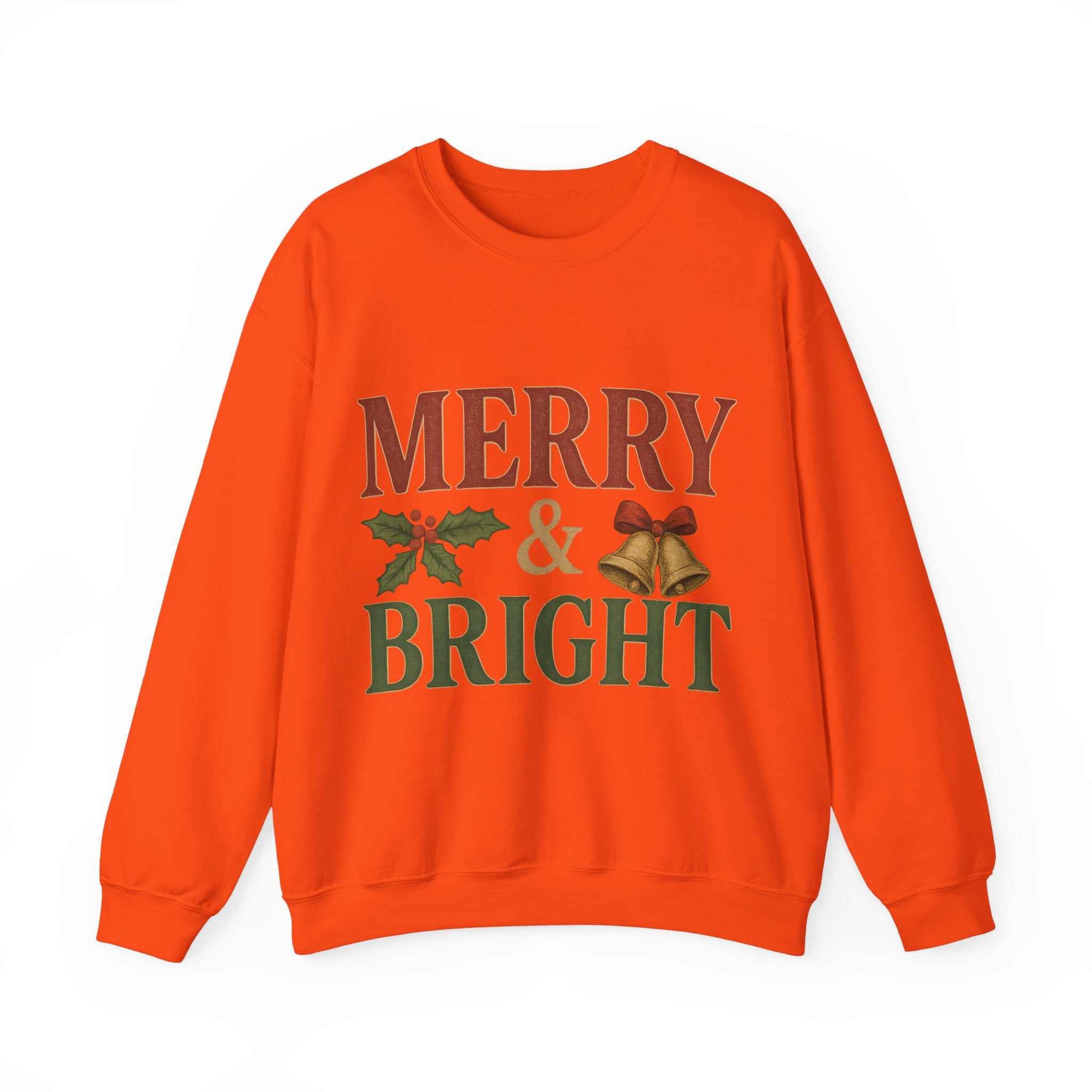 Merry & Bright Crewneck Sweatshirt – Cozy Holiday Pullover, Unisex Christmas Sweater, Warm Winter Gift for Friends & Family