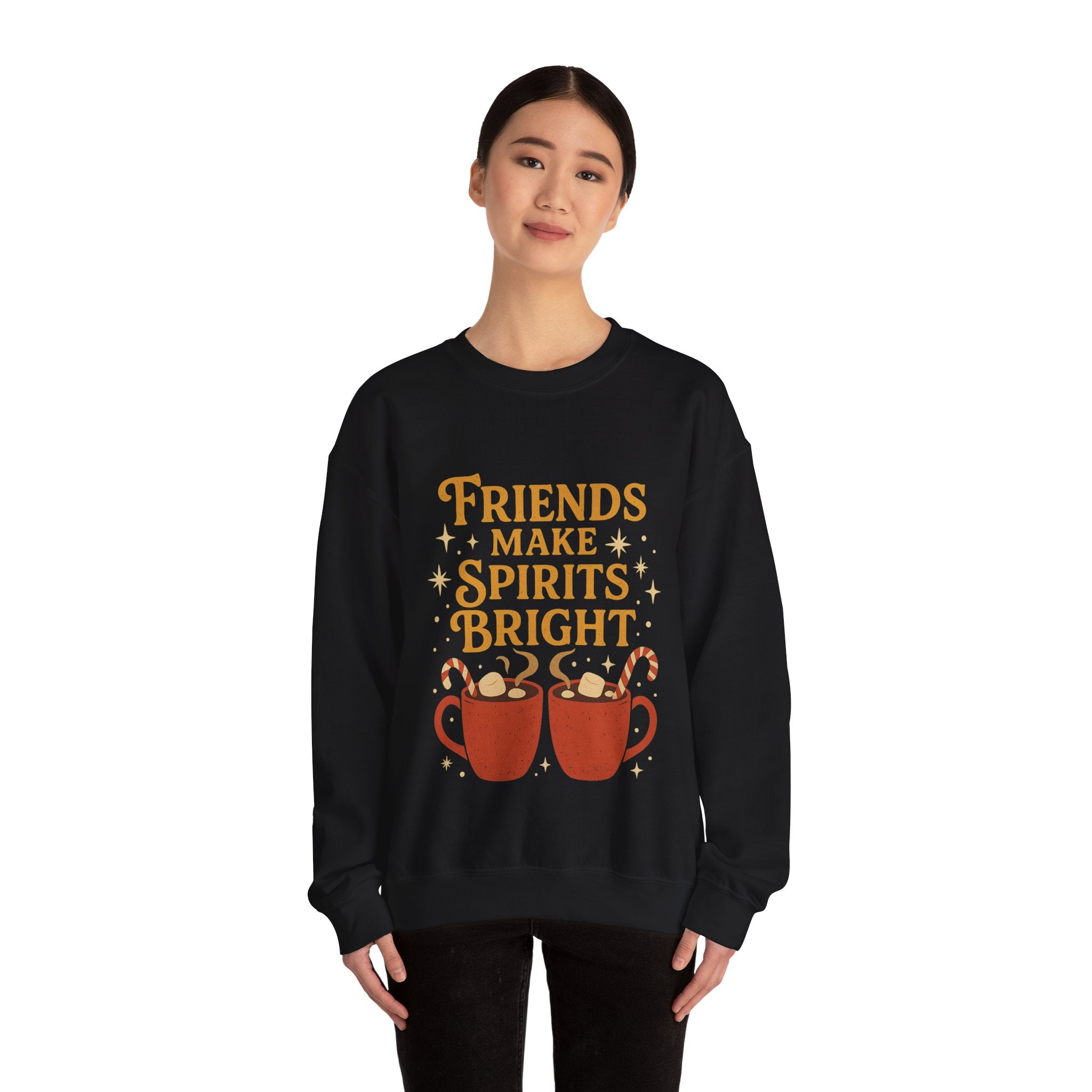 Cozy Friendship Sweatshirt, Unisex Crewneck, Holiday Gift, Comfortable Pullover, Warm Layer, Coffee Lovers Gift