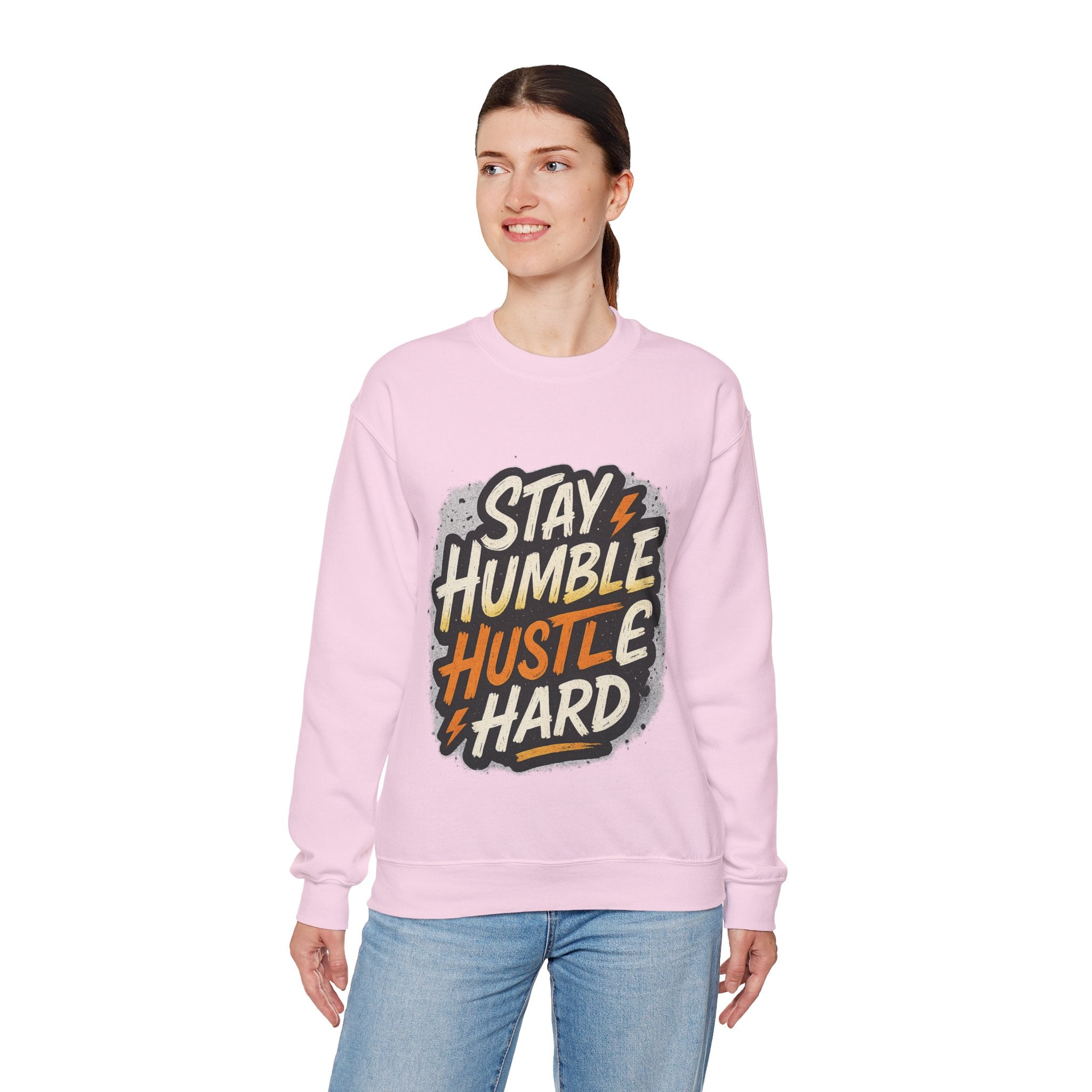 Stay Humble Hustle Hard Crewneck Sweatshirt | Motivational Unisex Sweatshirt | Inspirational Gift | Positive Quote Apparel